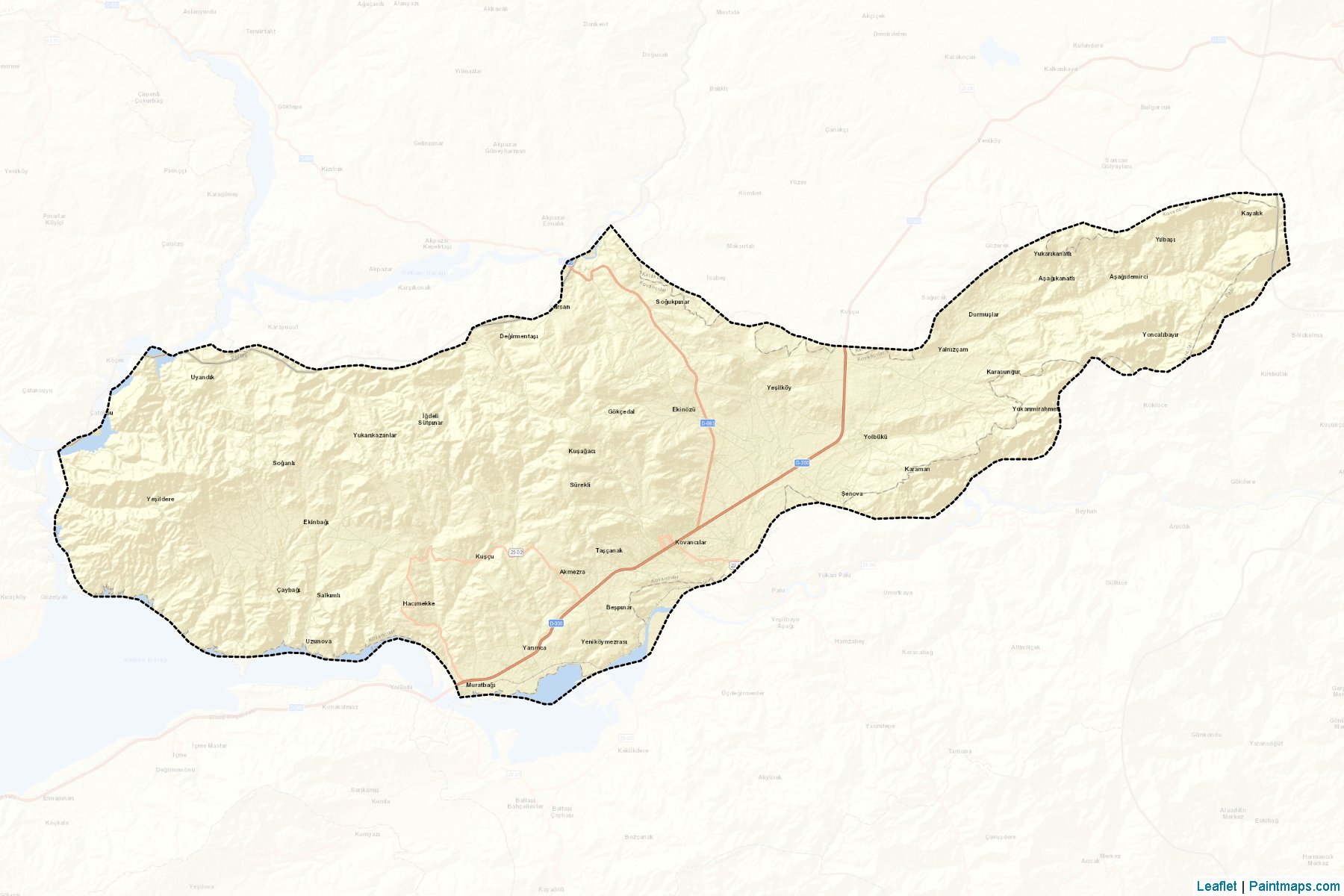 Muestras de recorte de mapas Kovancılar (Elazig)-2