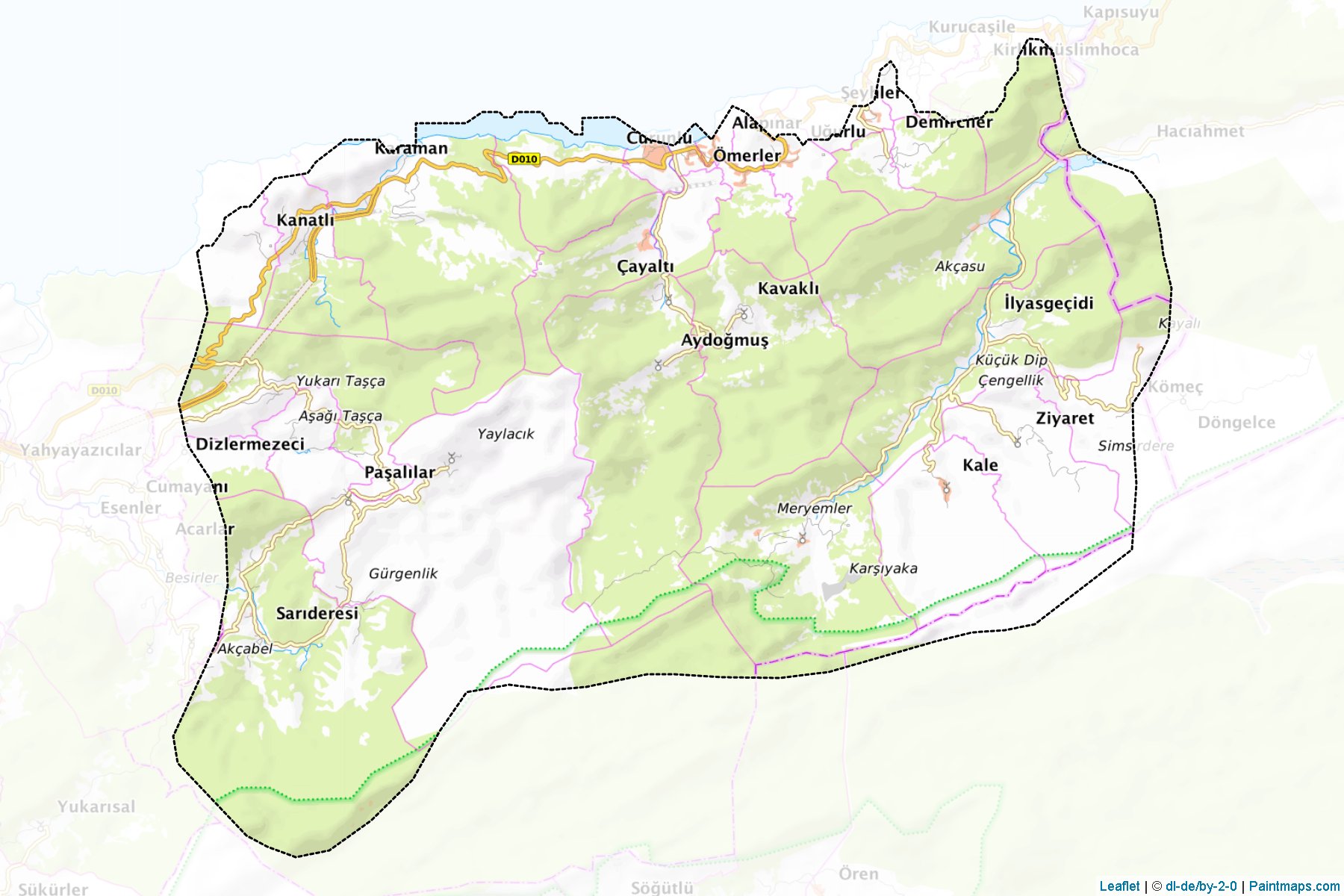 Muestras de recorte de mapas Kurucaşile (Bartin)-1