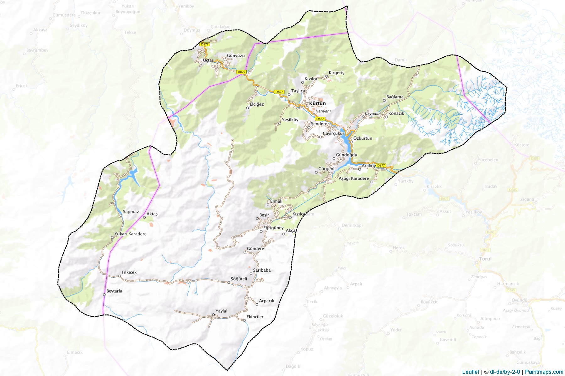 Kürtün (Gumushane) Map Cropping Samples-1