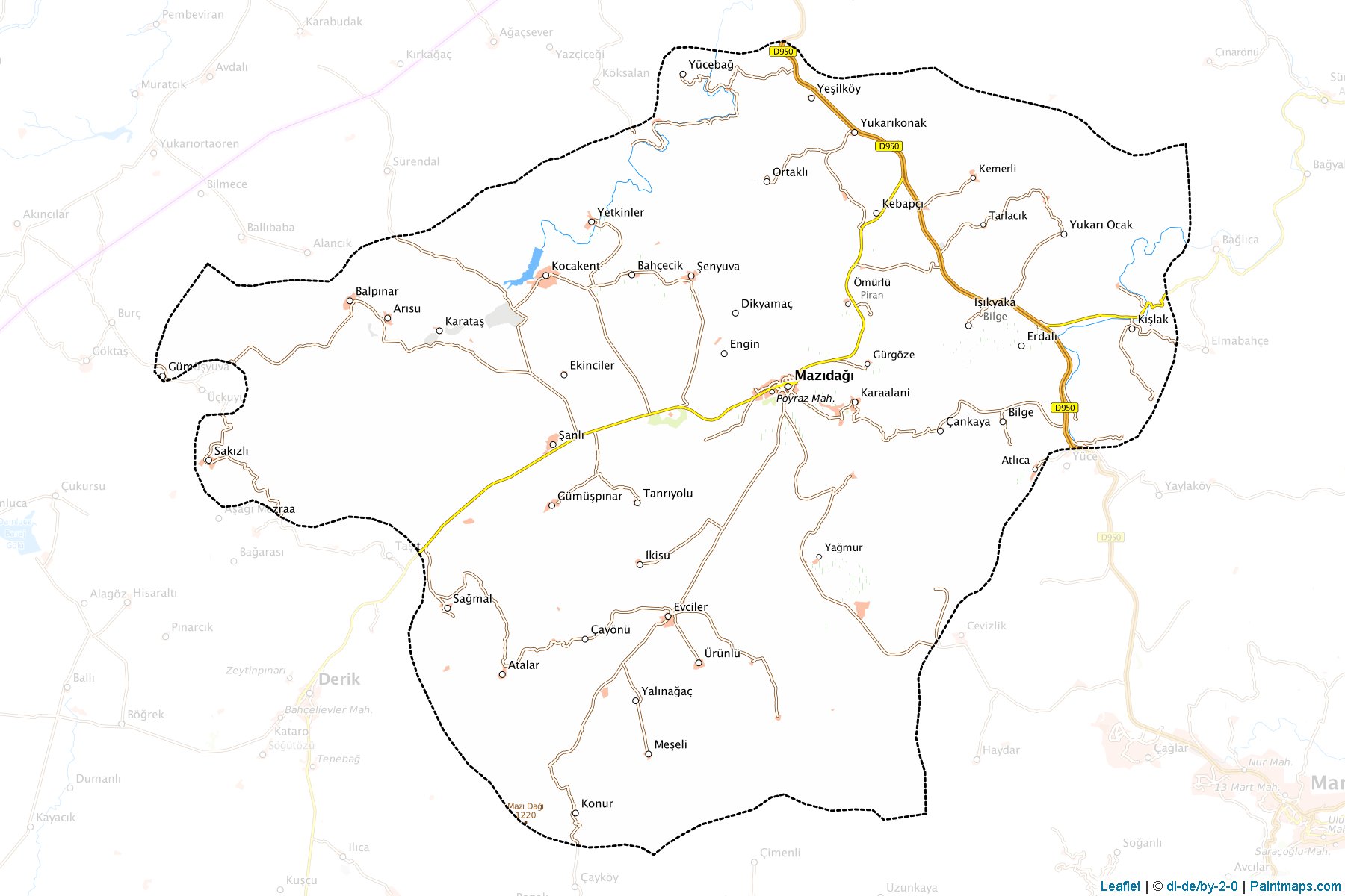 Muestras de recorte de mapas Mazıdağı (Mardin)-1