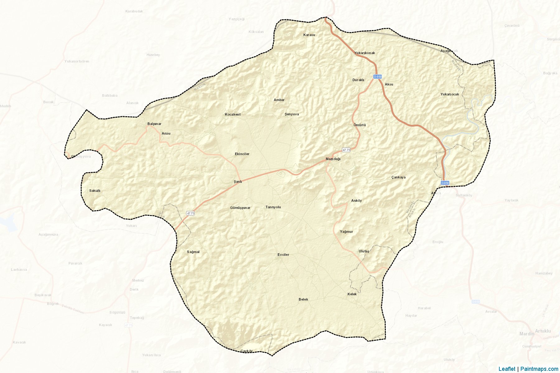 Muestras de recorte de mapas Mazıdağı (Mardin)-2