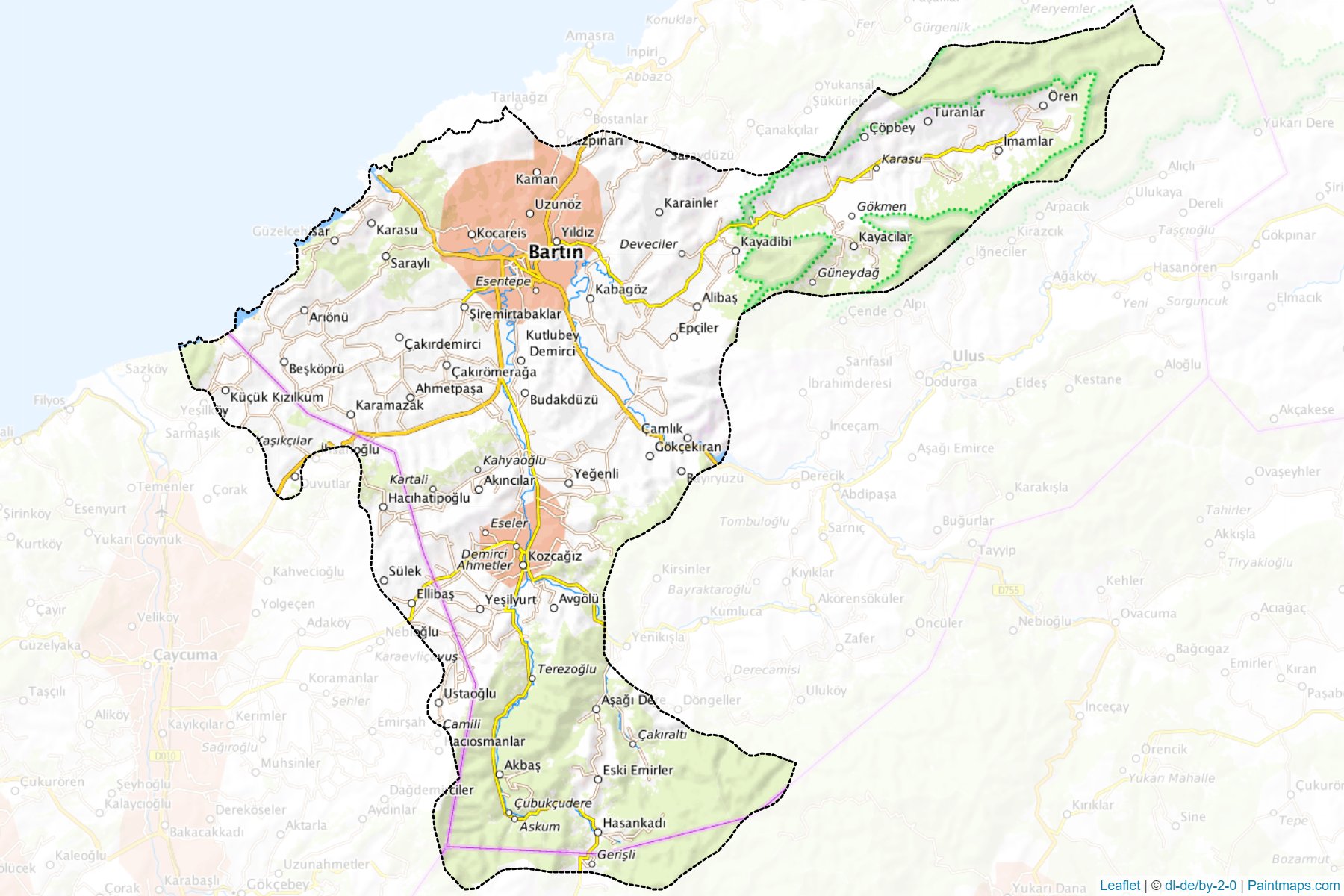 Muestras de recorte de mapas Merkez (Bartin)-1