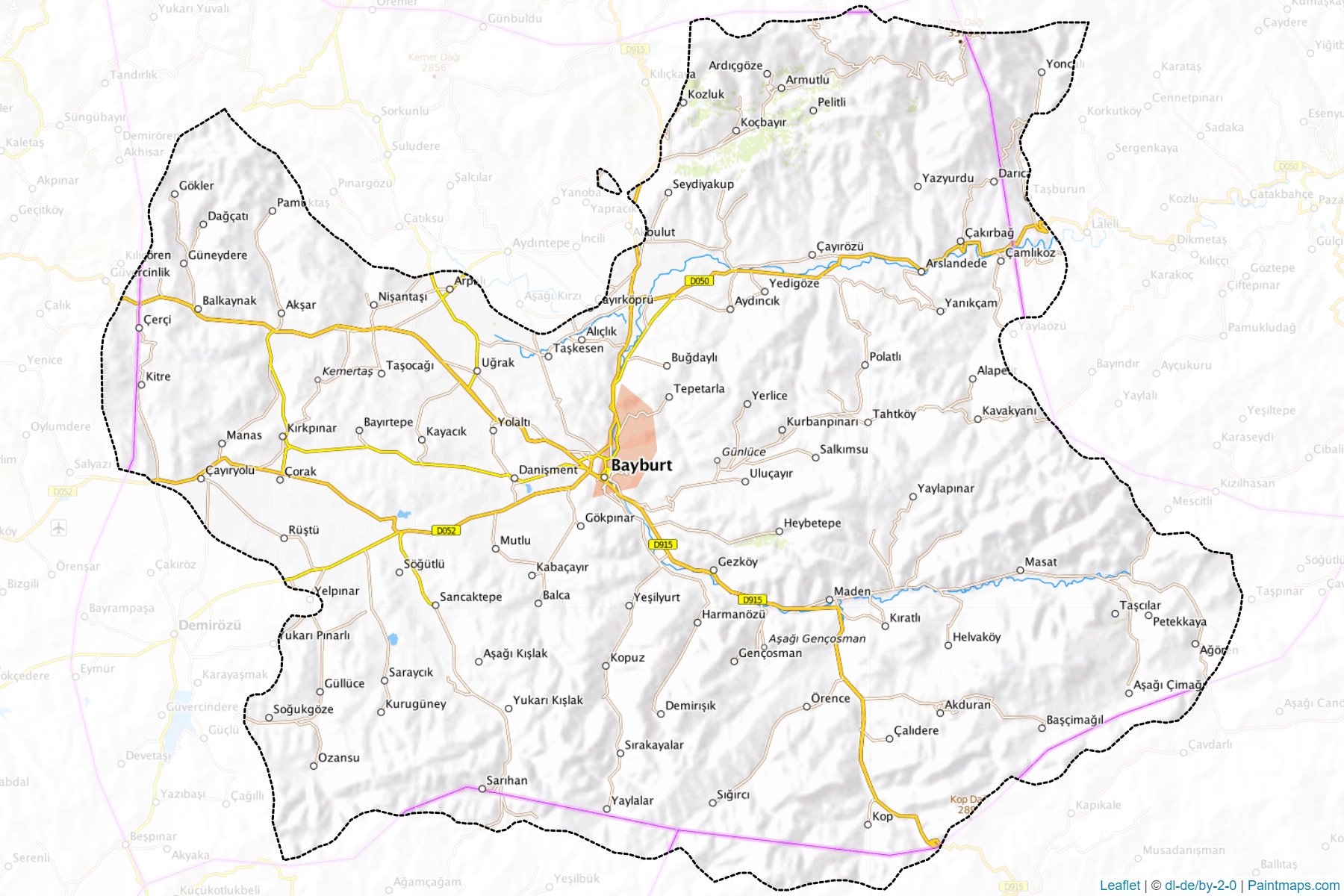 Muestras de recorte de mapas Merkez (Bayburt)-1