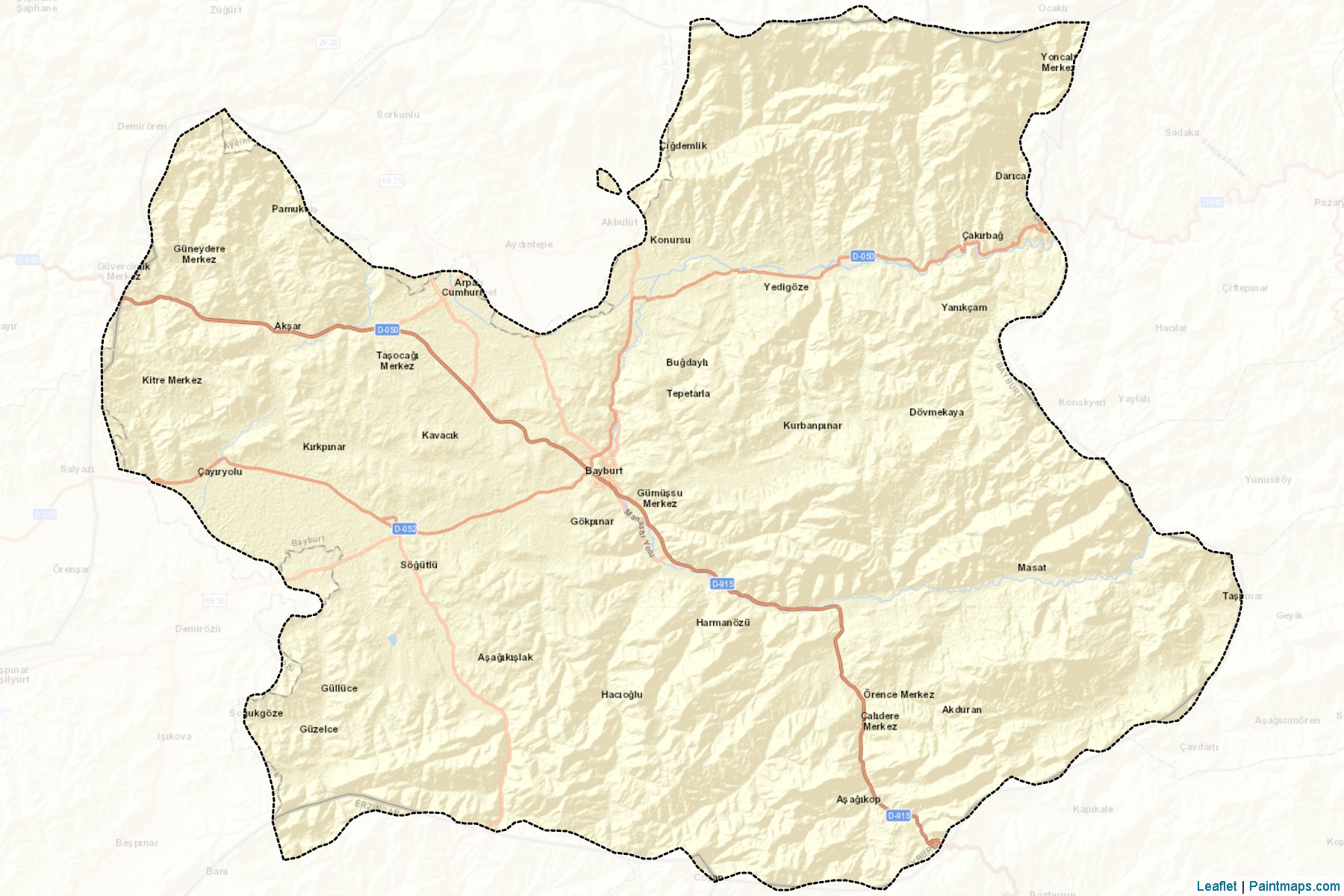 Muestras de recorte de mapas Merkez (Bayburt)-2