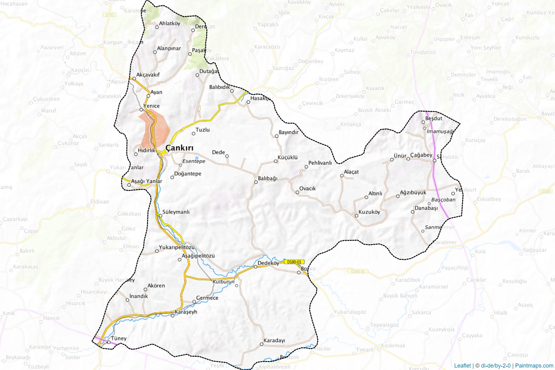 Muestras de recorte de mapas Merkez (Cankiri)-1