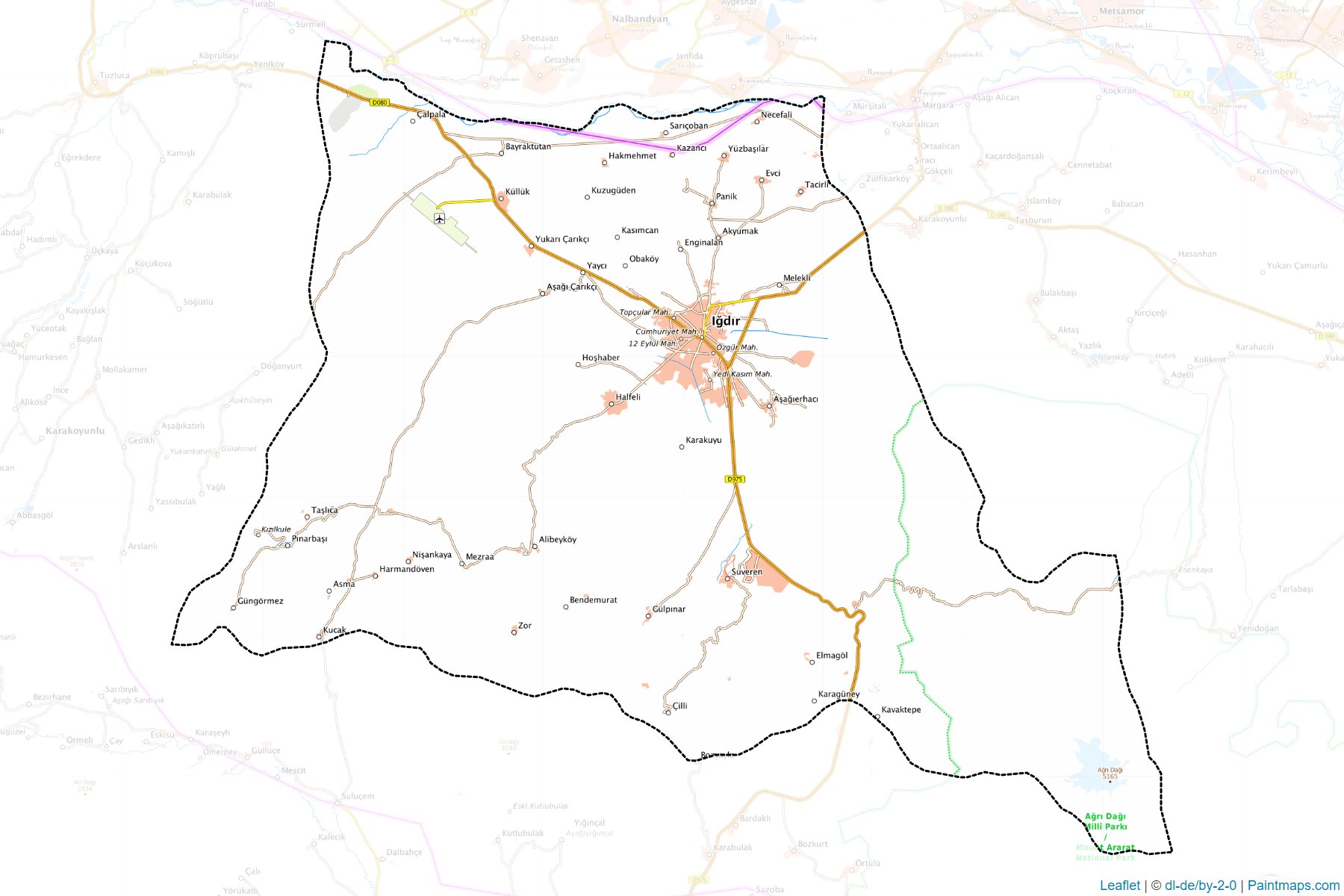 Muestras de recorte de mapas Merkez (Igdir)-1