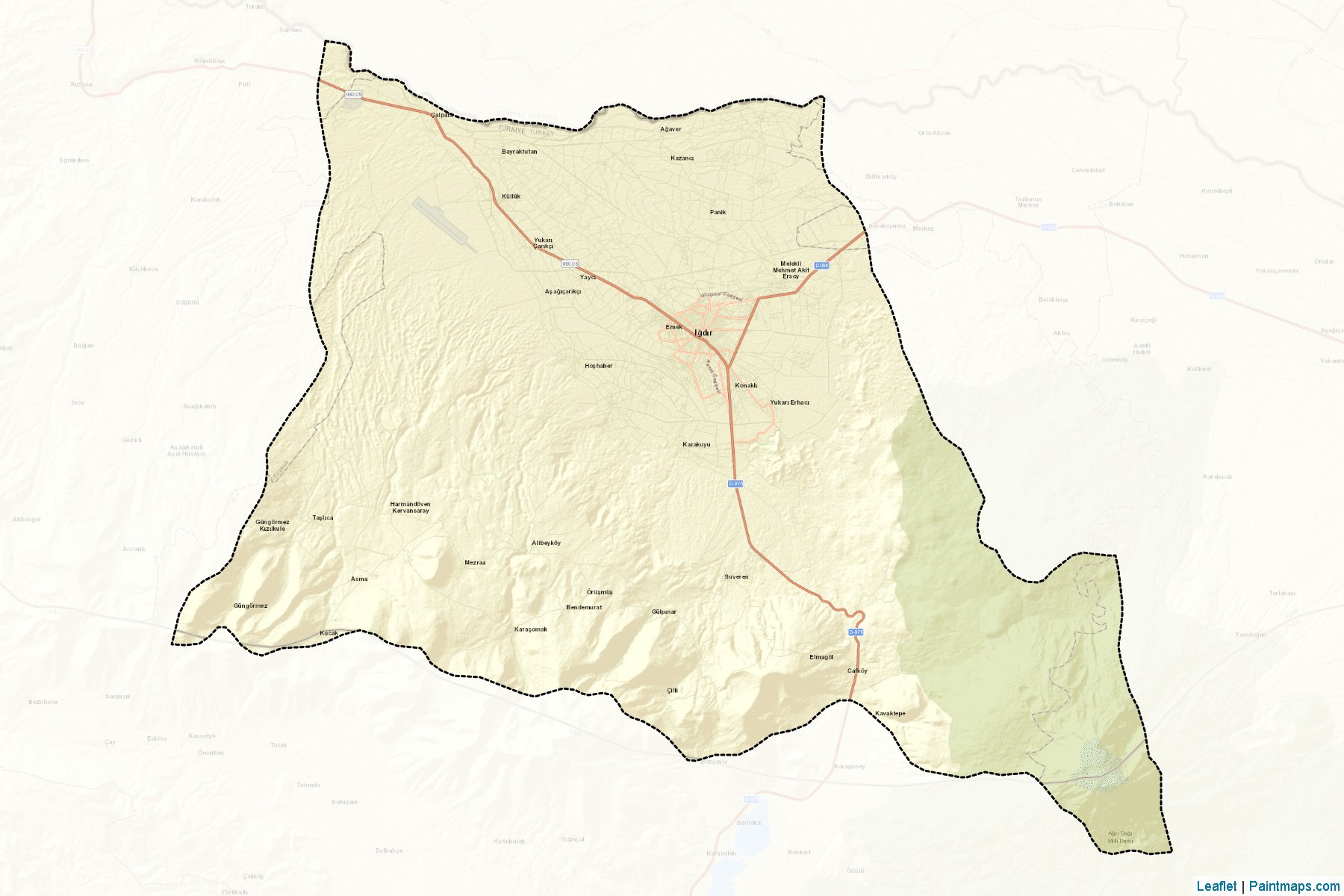 Muestras de recorte de mapas Merkez (Igdir)-2