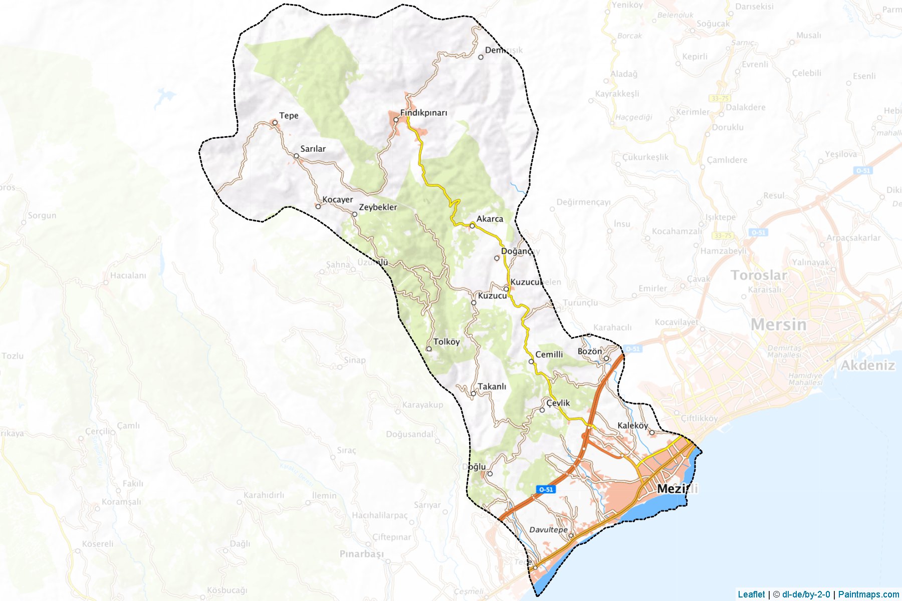 Muestras de recorte de mapas Mezitli (Mersin)-1