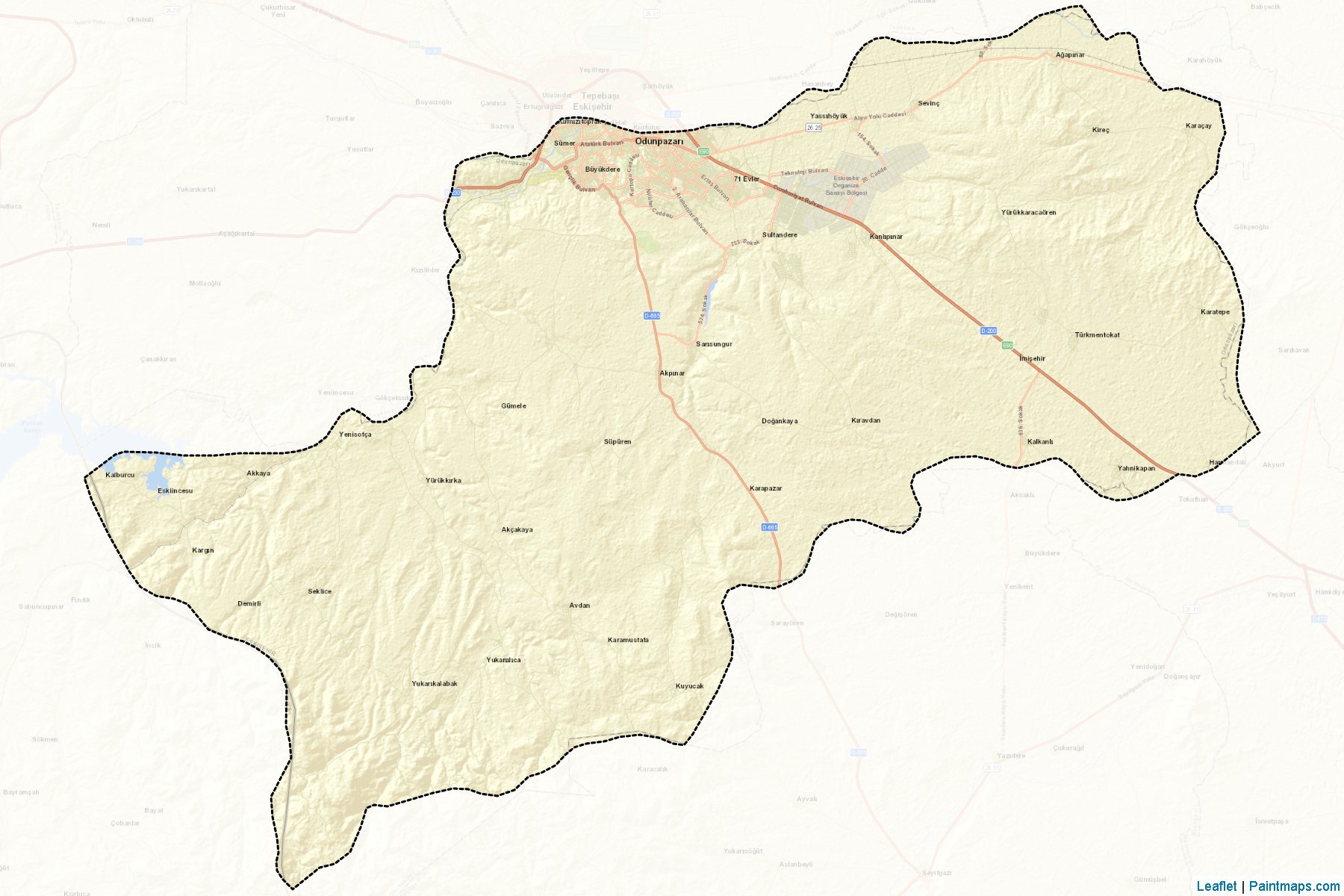 Muestras de recorte de mapas Odunpazarı (Eskisehir)-2