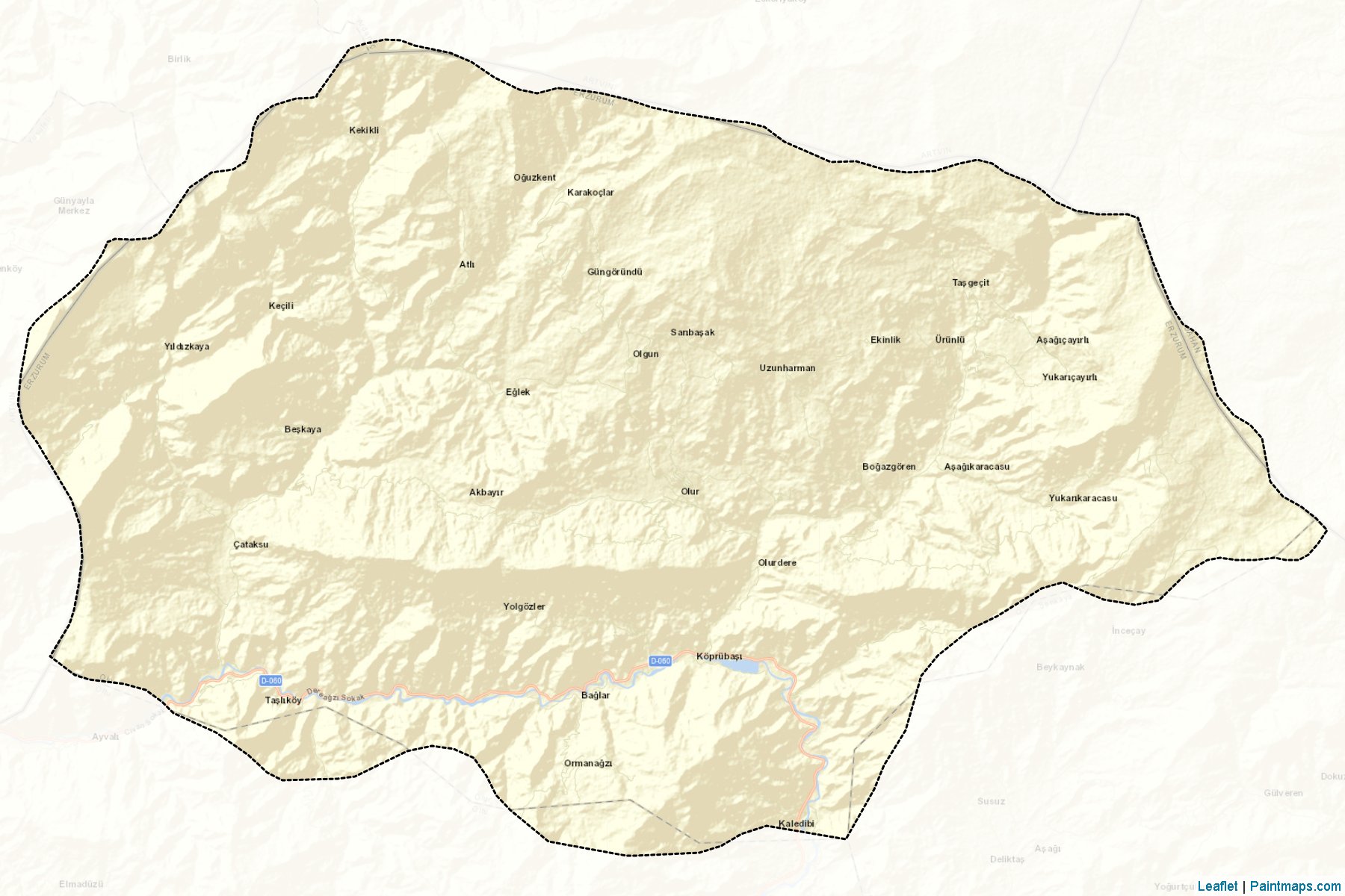 Muestras de recorte de mapas Olur (Erzurum)-2