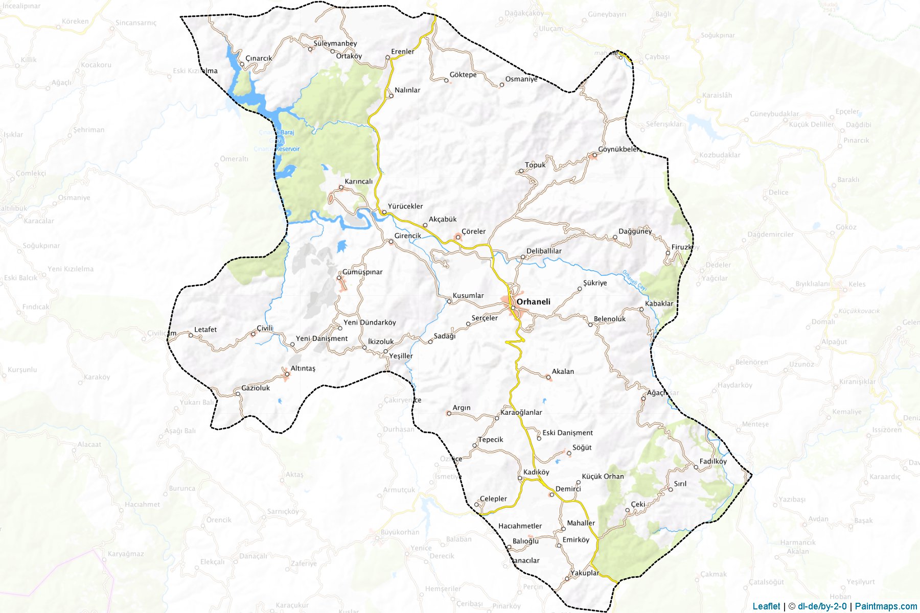 Muestras de recorte de mapas Orhaneli (Bursa)-1