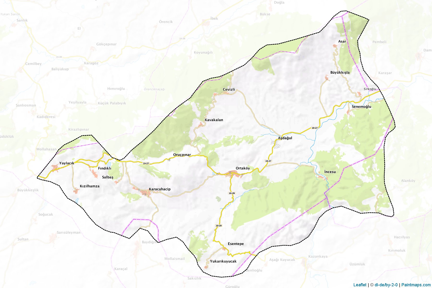 Muestras de recorte de mapas Ortaköy (Corum)-1