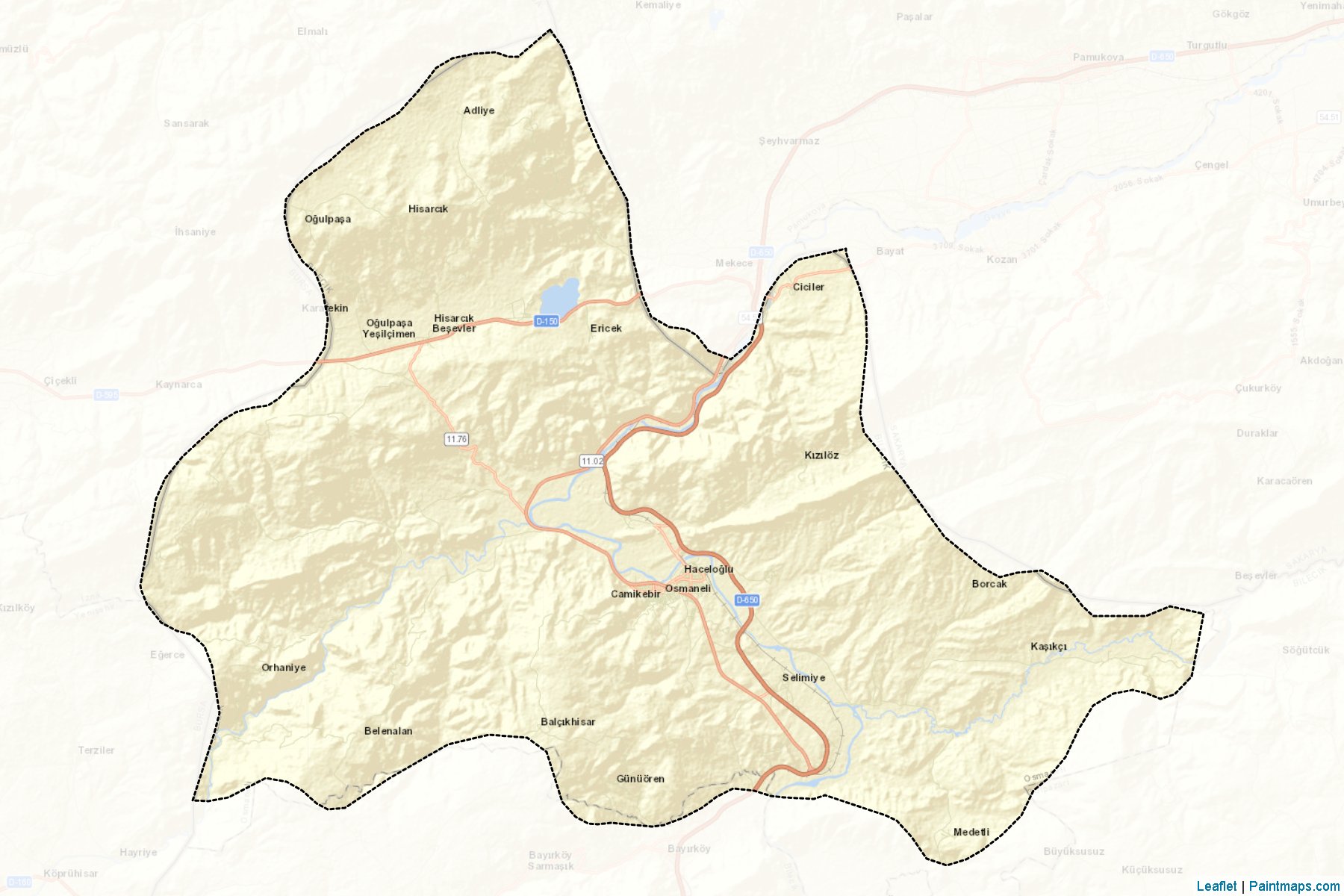 Muestras de recorte de mapas Osmaneli (Bilecik)-2