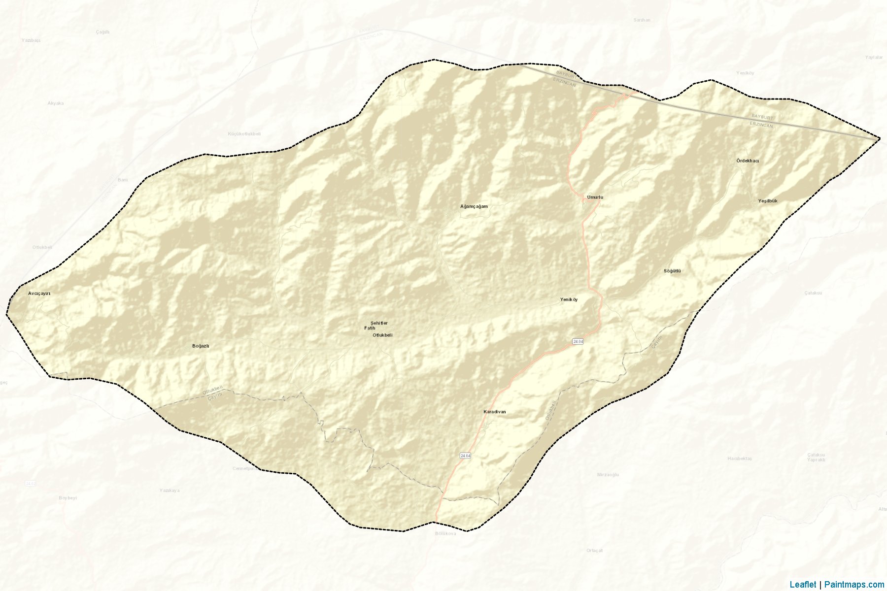 Muestras de recorte de mapas Otlukbeli (Erzincan)-2