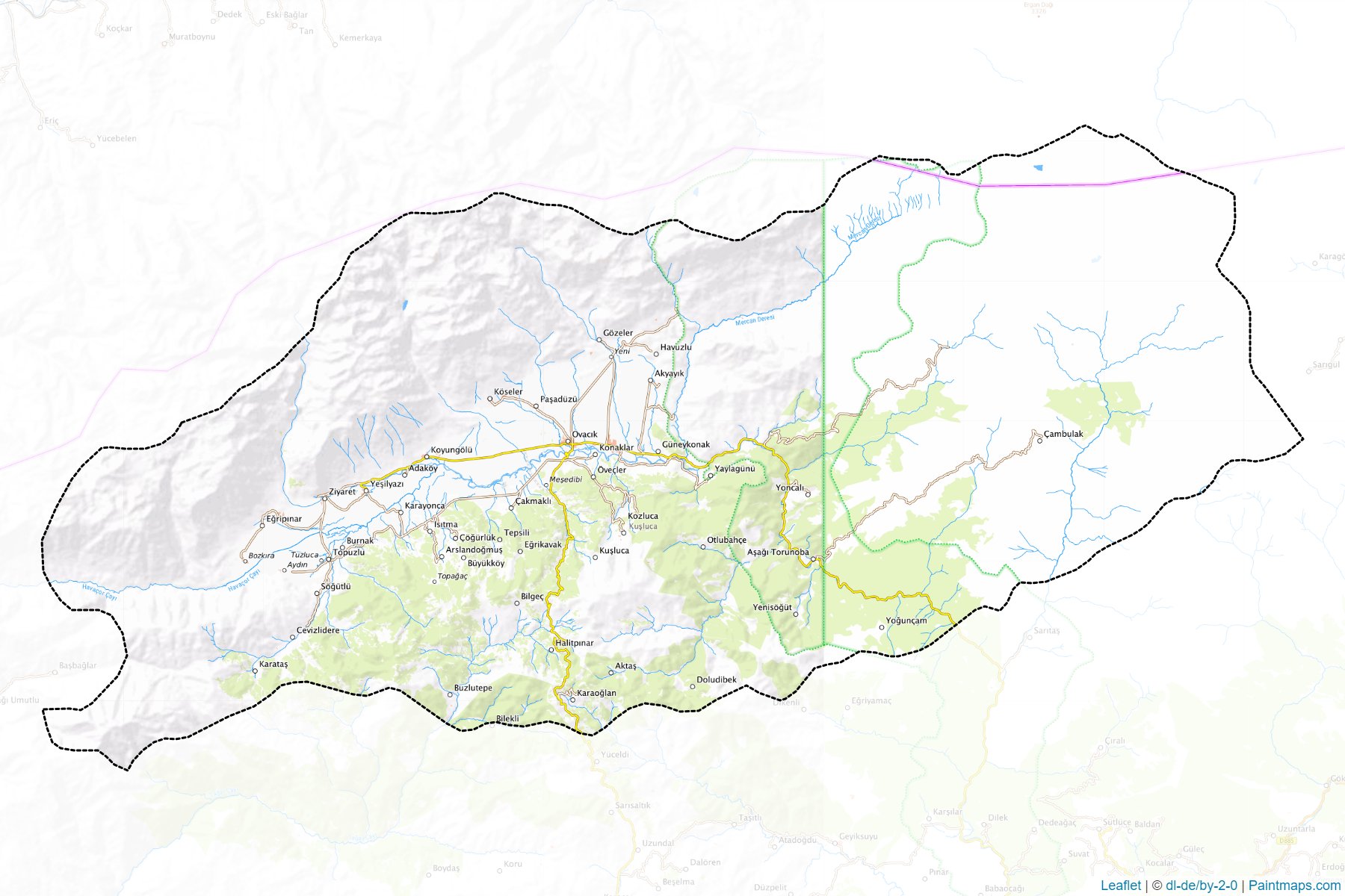 Muestras de recorte de mapas Ovacık (Tunceli)-1