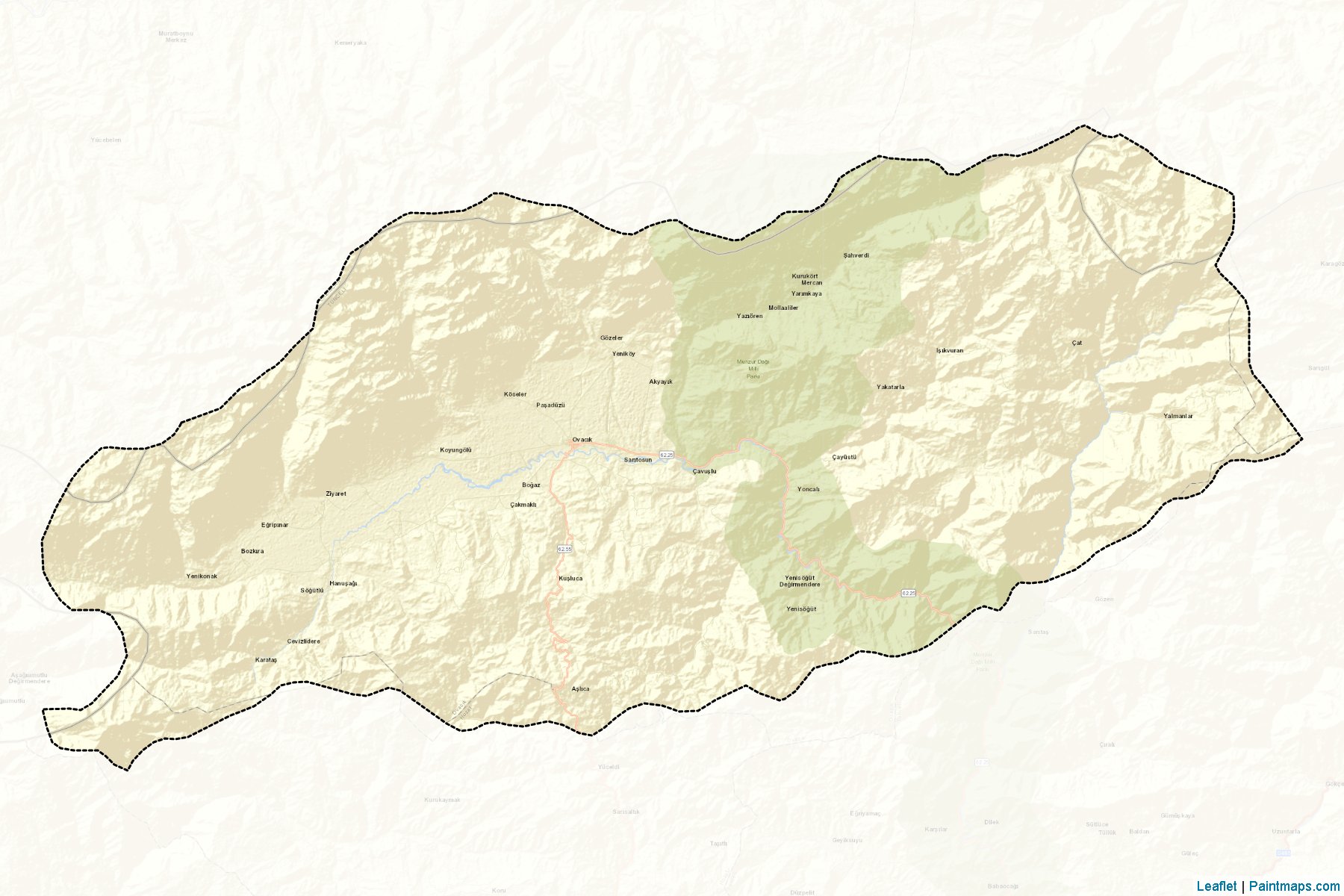 Muestras de recorte de mapas Ovacık (Tunceli)-2