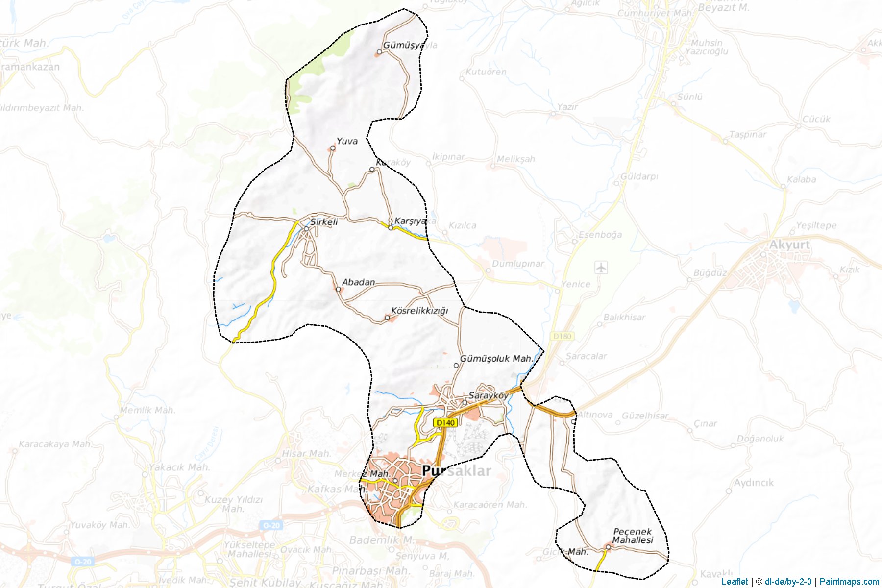 Muestras de recorte de mapas Pursaklar (Ankara)-1