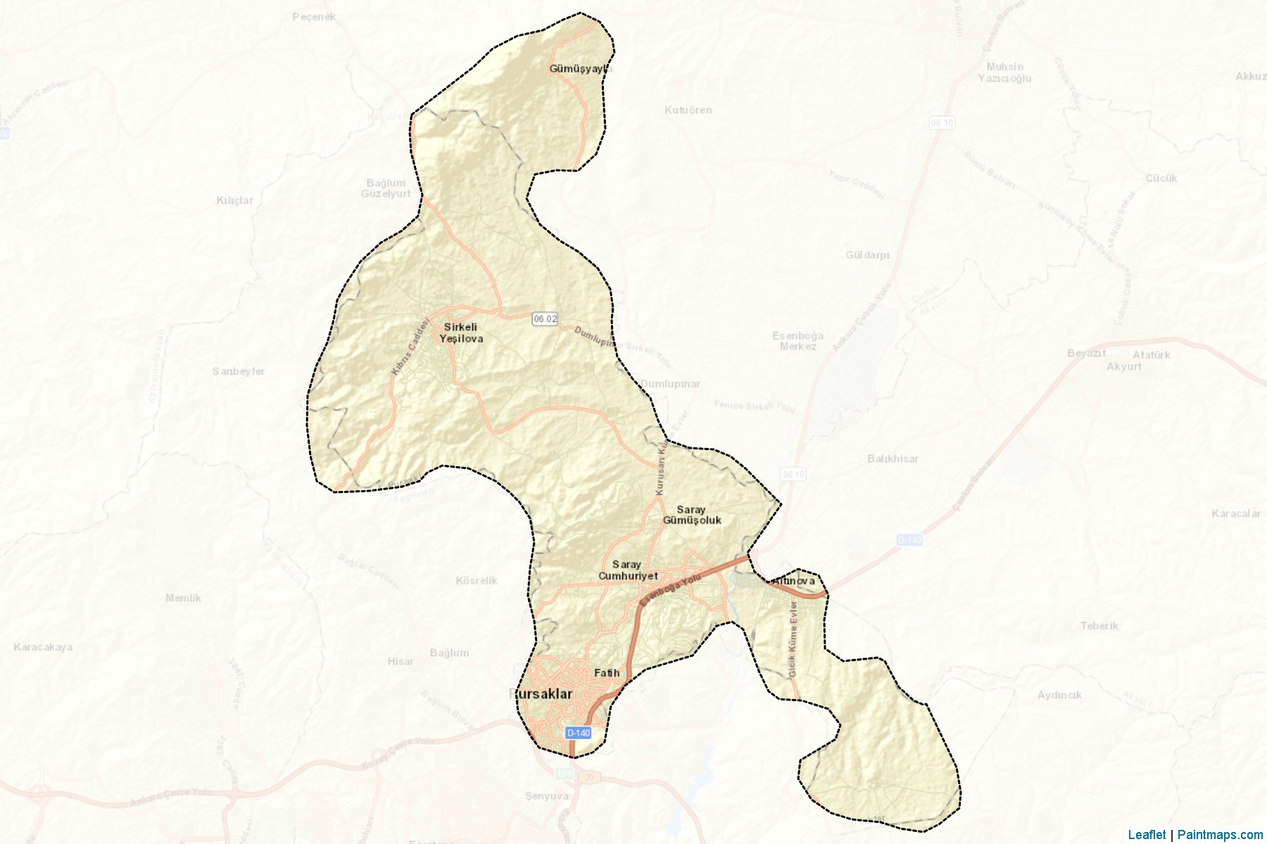 Muestras de recorte de mapas Pursaklar (Ankara)-2