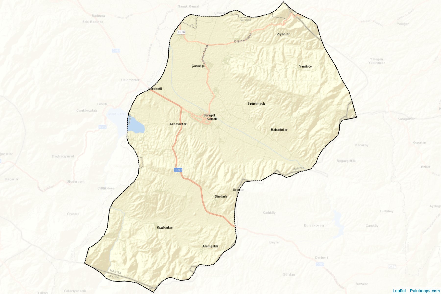 Muestras de recorte de mapas Sarıgöl (Manisa)-2