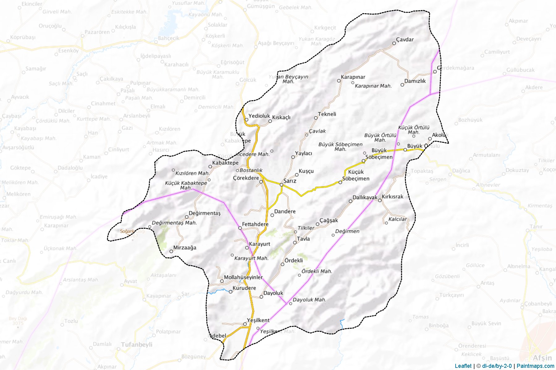 Sarız (Kayseri) Haritası Örnekleri-1