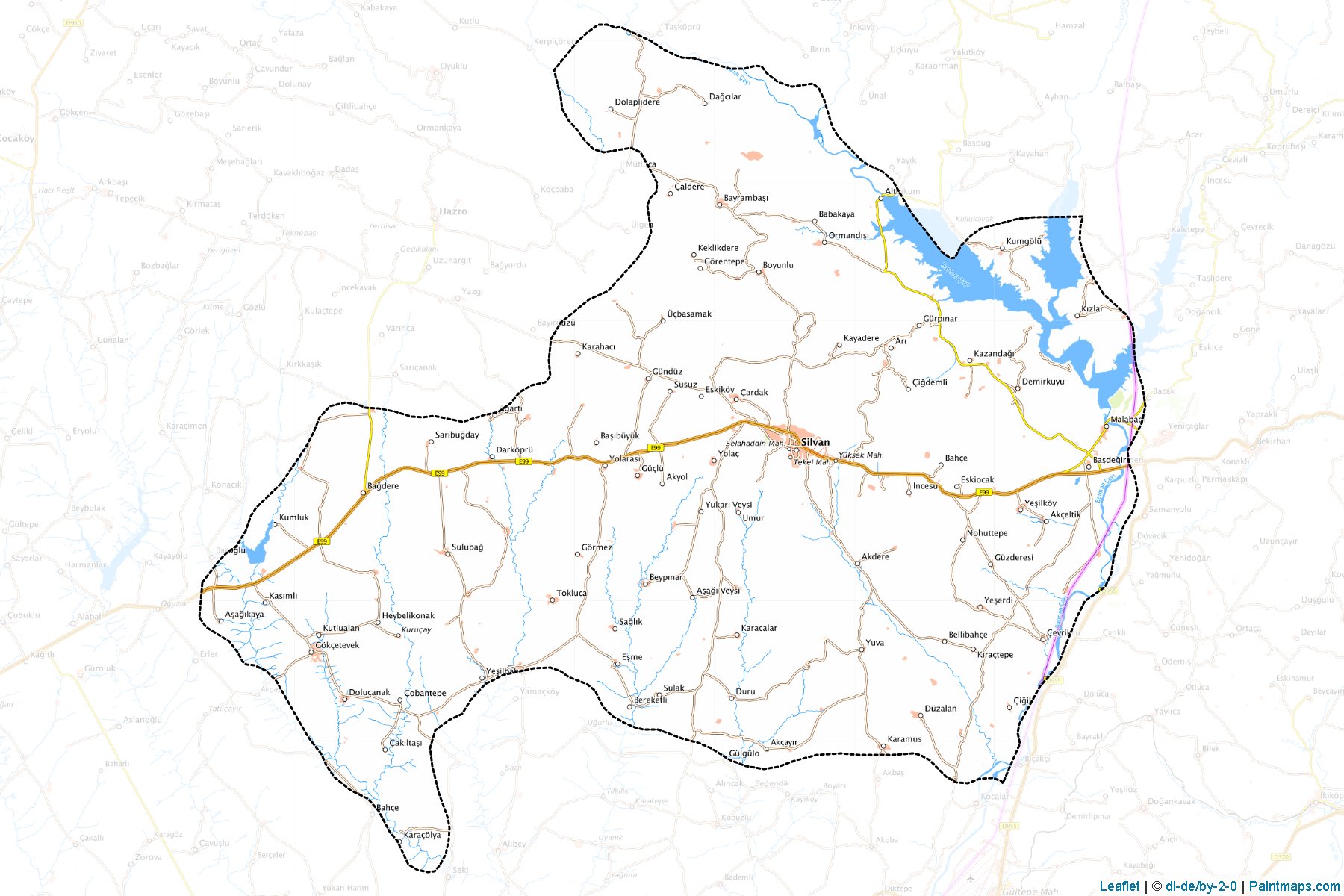 Muestras de recorte de mapas Silvan (Diyarbakir)-1