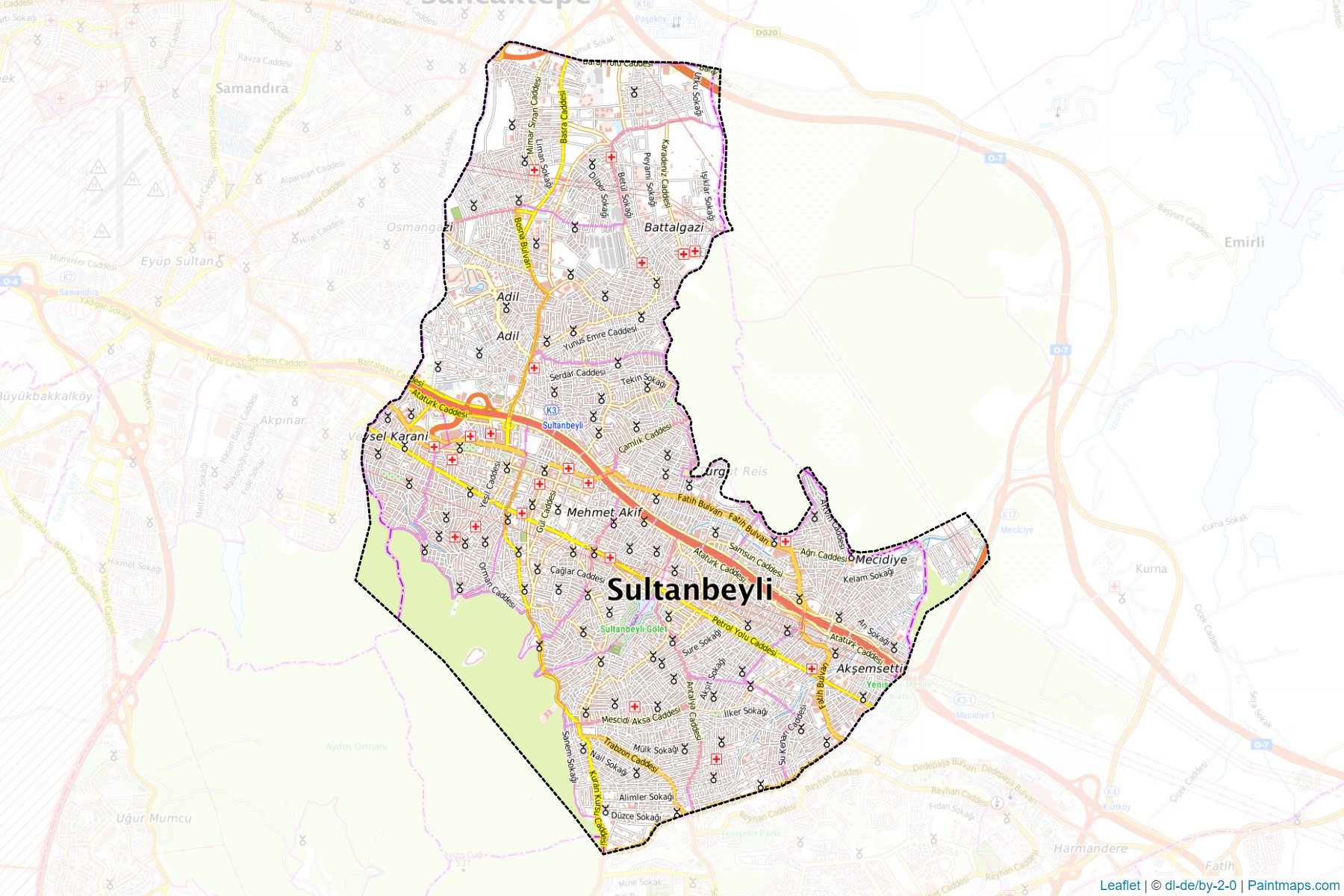 Muestras de recorte de mapas Sultanbeyli (Istanbul)-1