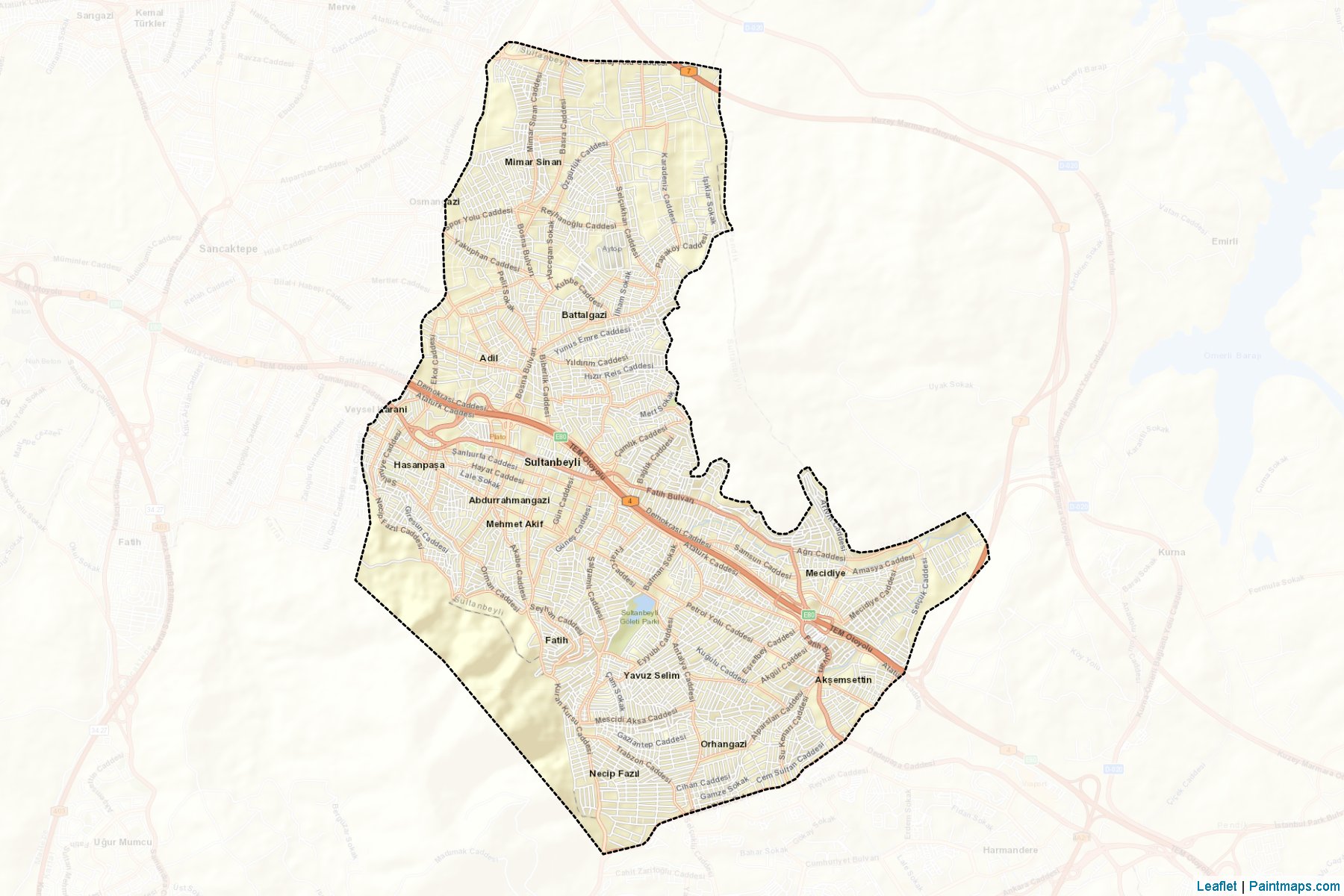 Muestras de recorte de mapas Sultanbeyli (Istanbul)-2