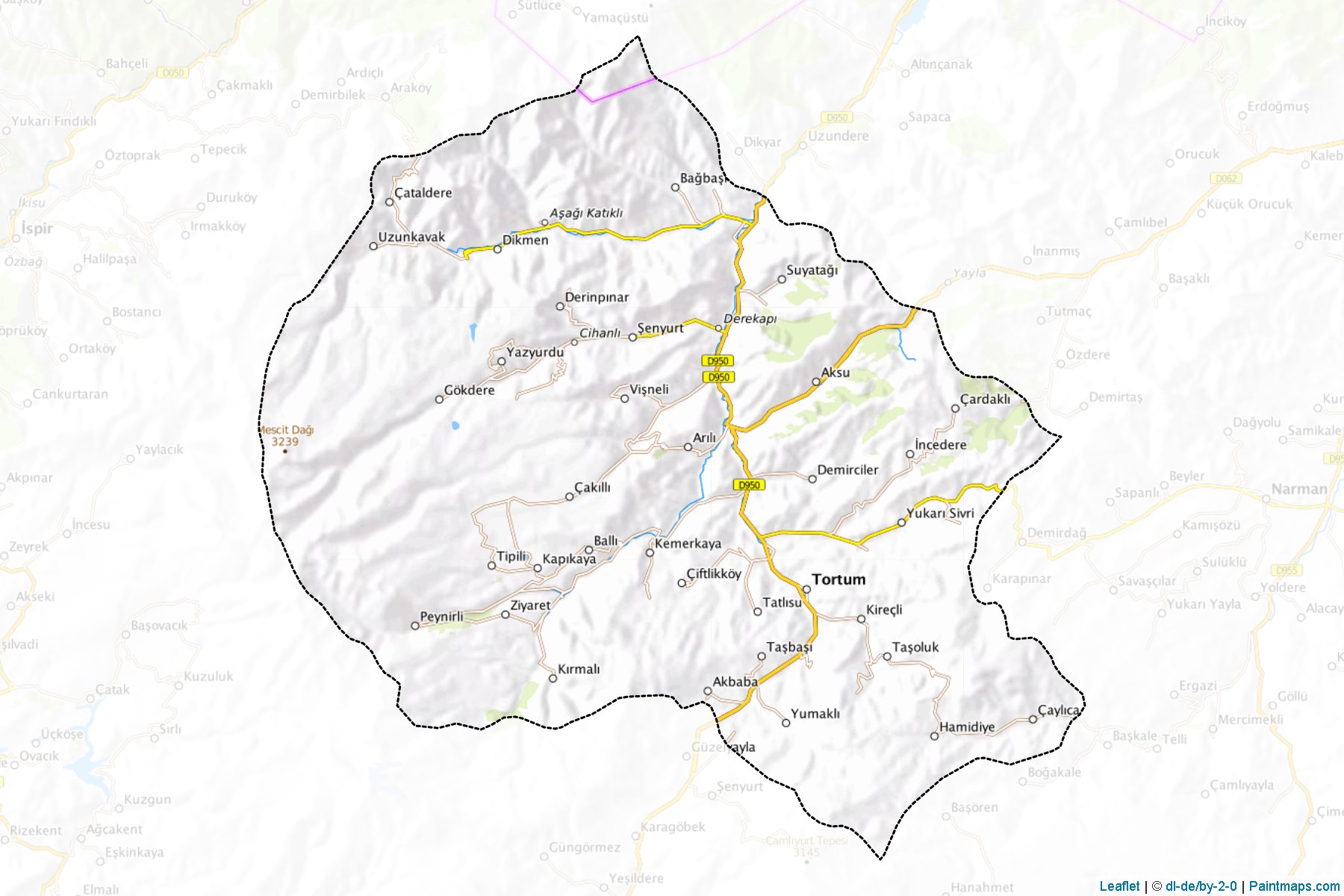 Muestras de recorte de mapas Tortum (Erzurum)-1