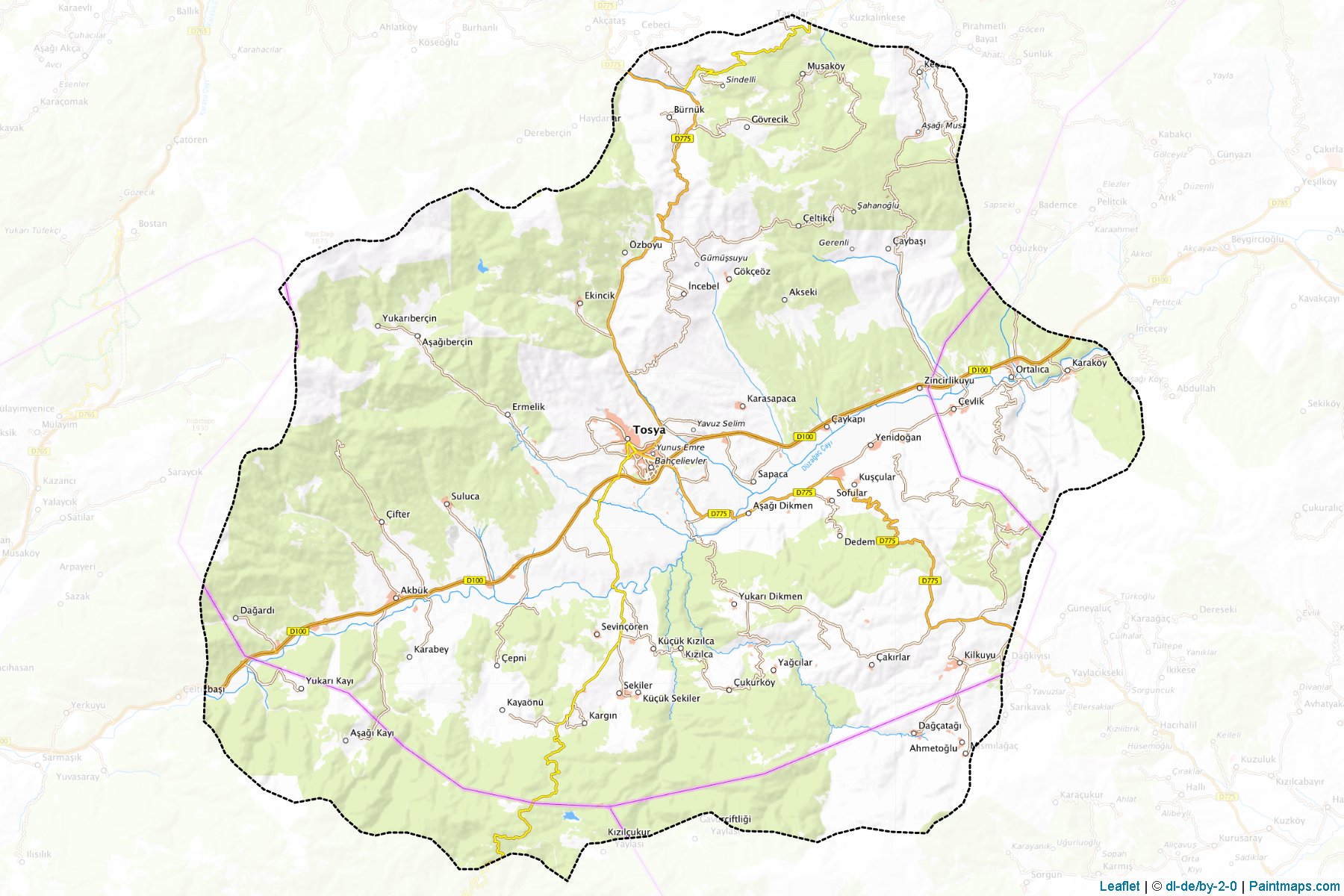 Muestras de recorte de mapas Tosya (Kastamonu)-1