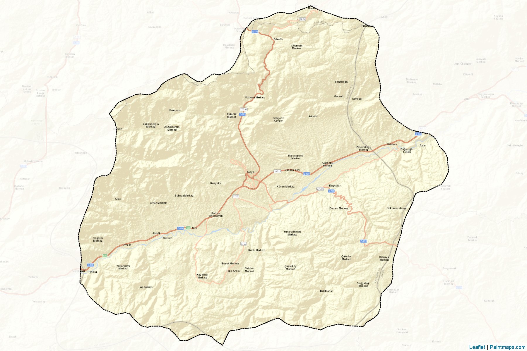 Muestras de recorte de mapas Tosya (Kastamonu)-2