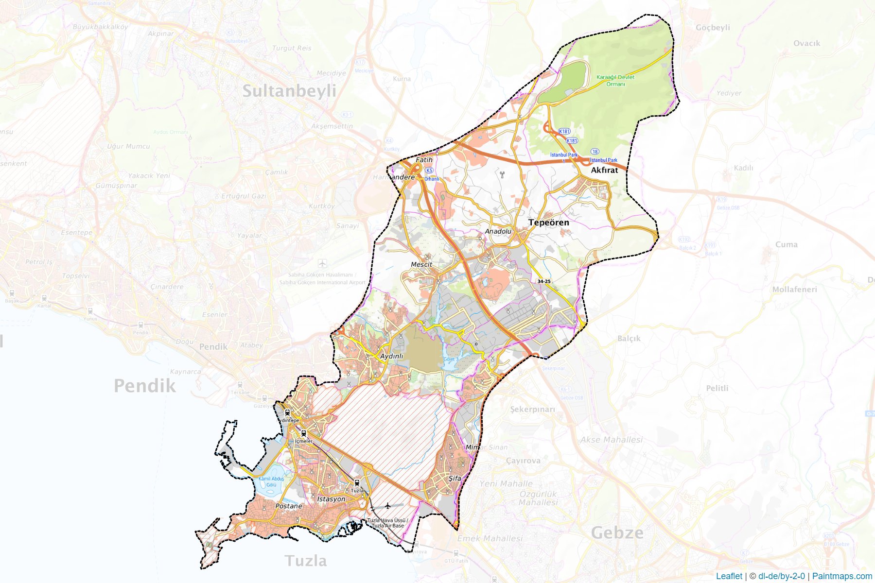 Muestras de recorte de mapas Tuzla (Istanbul)-1