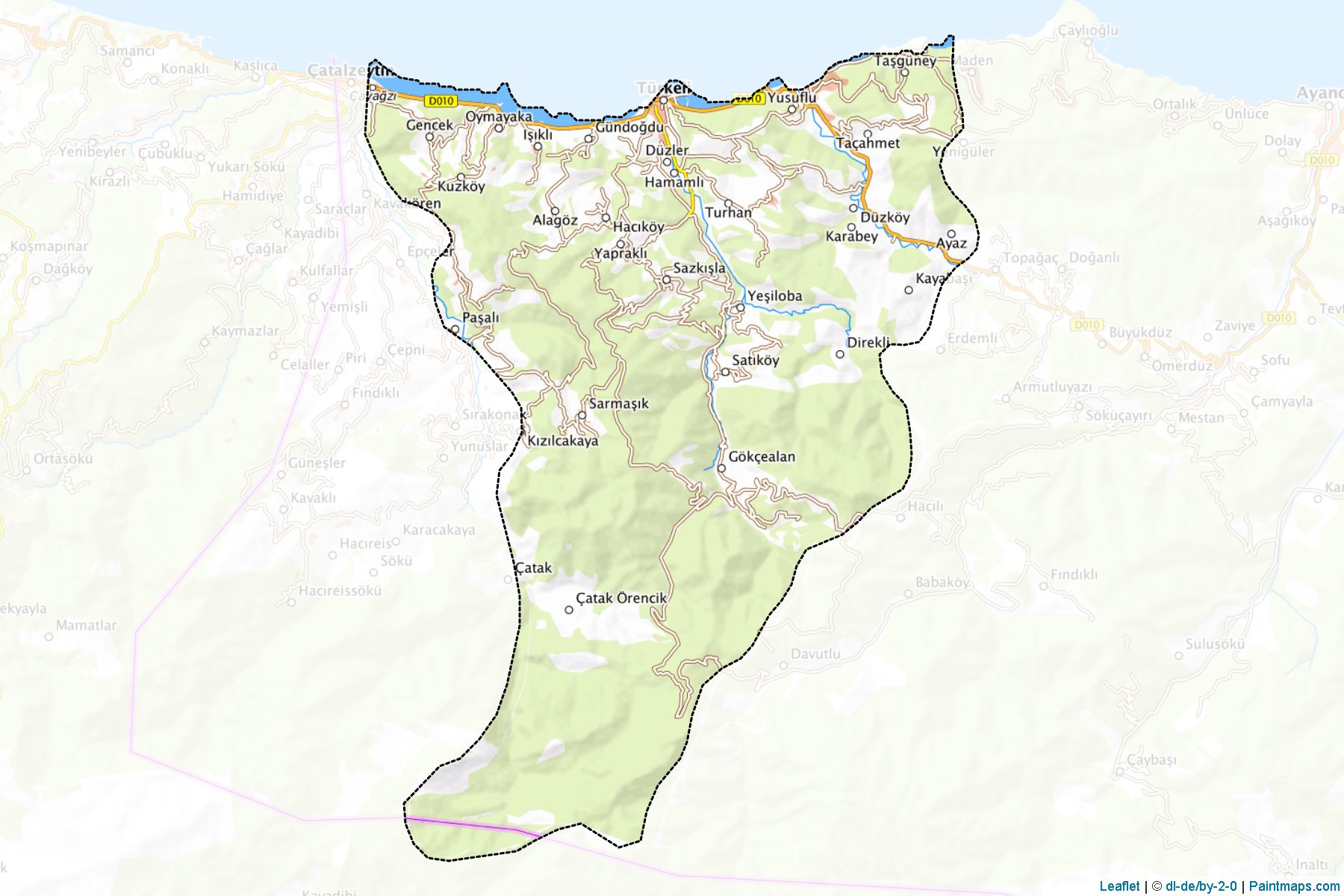 Muestras de recorte de mapas Türkeli (Sinop)-1