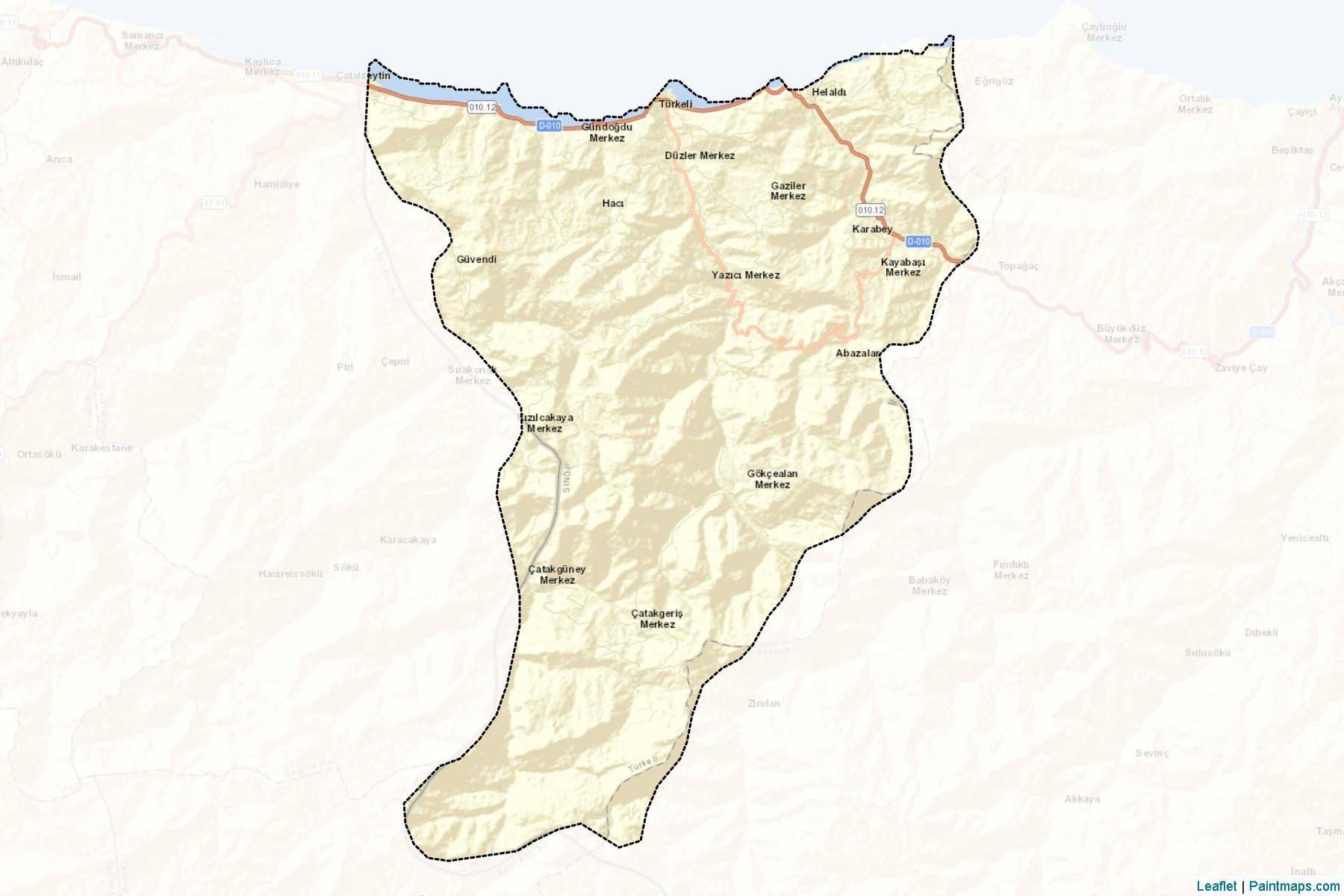 Muestras de recorte de mapas Türkeli (Sinop)-2