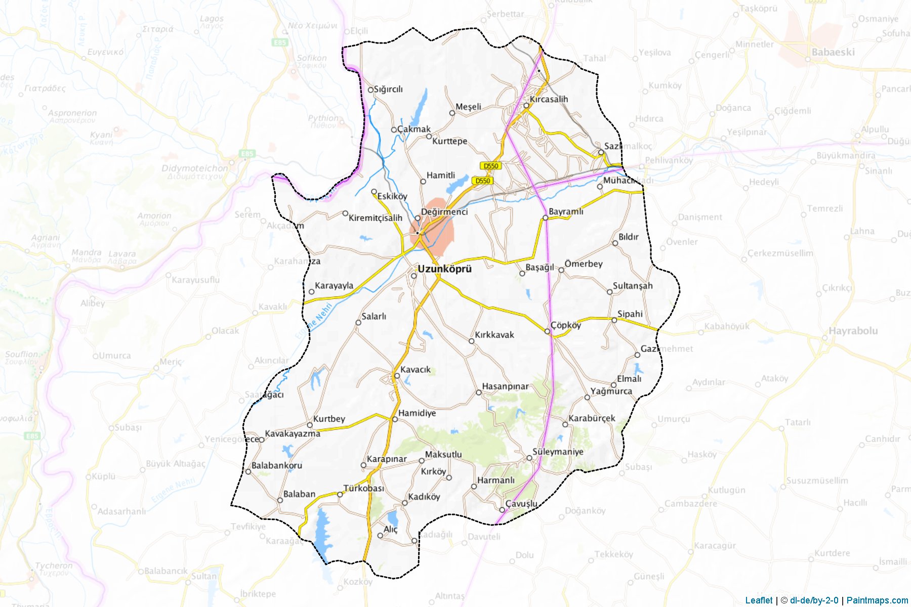 Muestras de recorte de mapas Uzunköprü (Edirne)-1