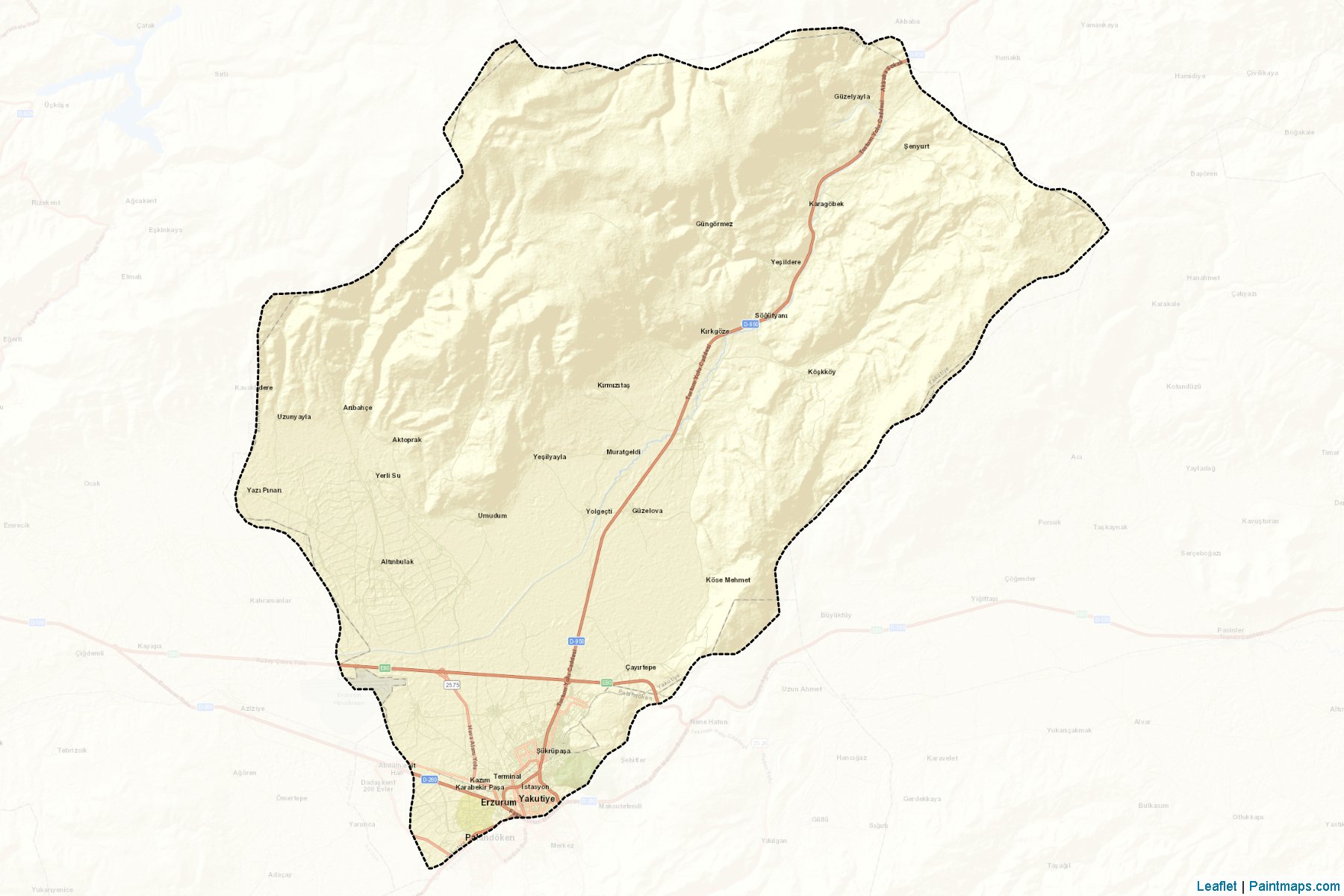 Muestras de recorte de mapas Yakutiye (Erzurum)-2