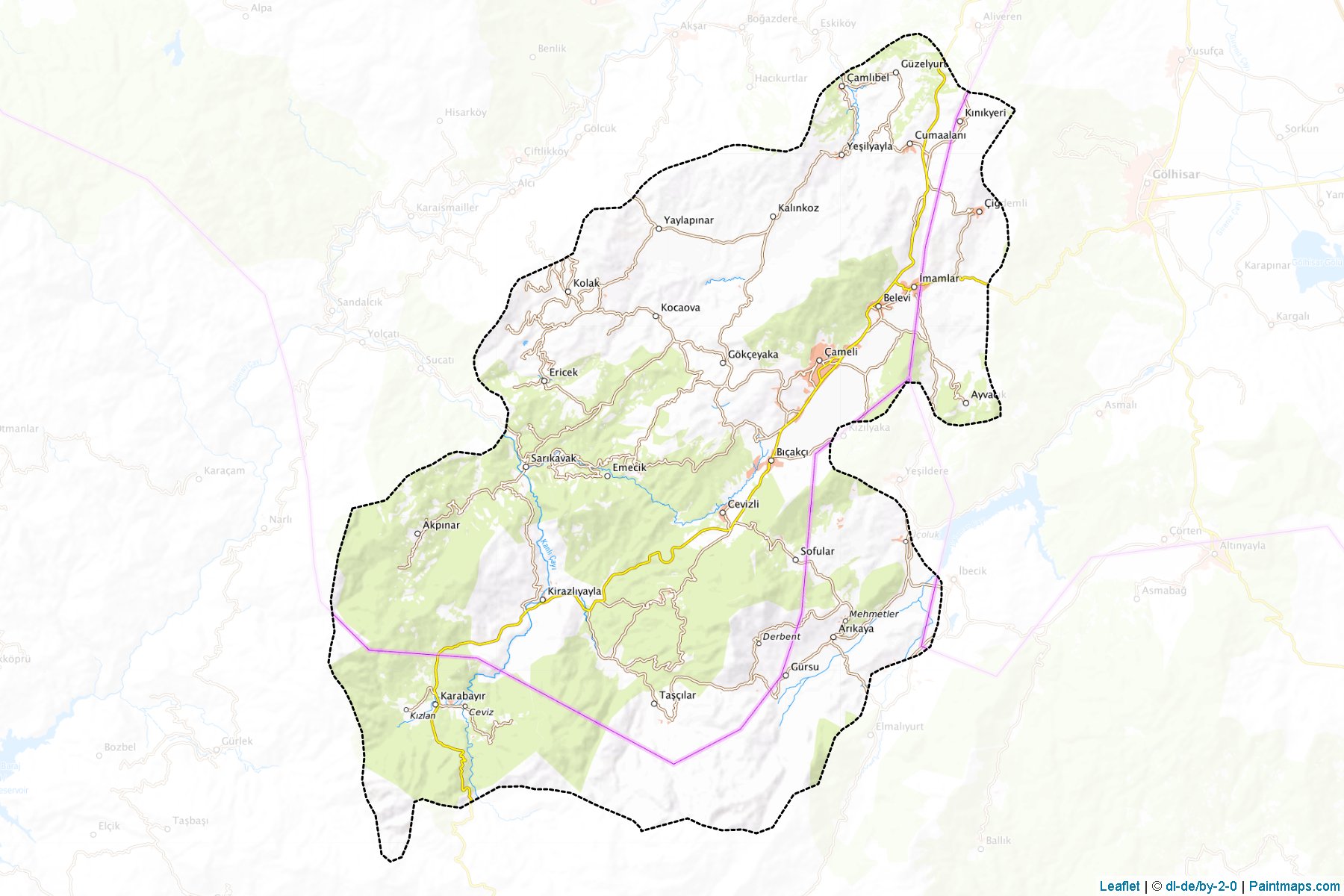 Muestras de recorte de mapas Çameli (Denizli)-1