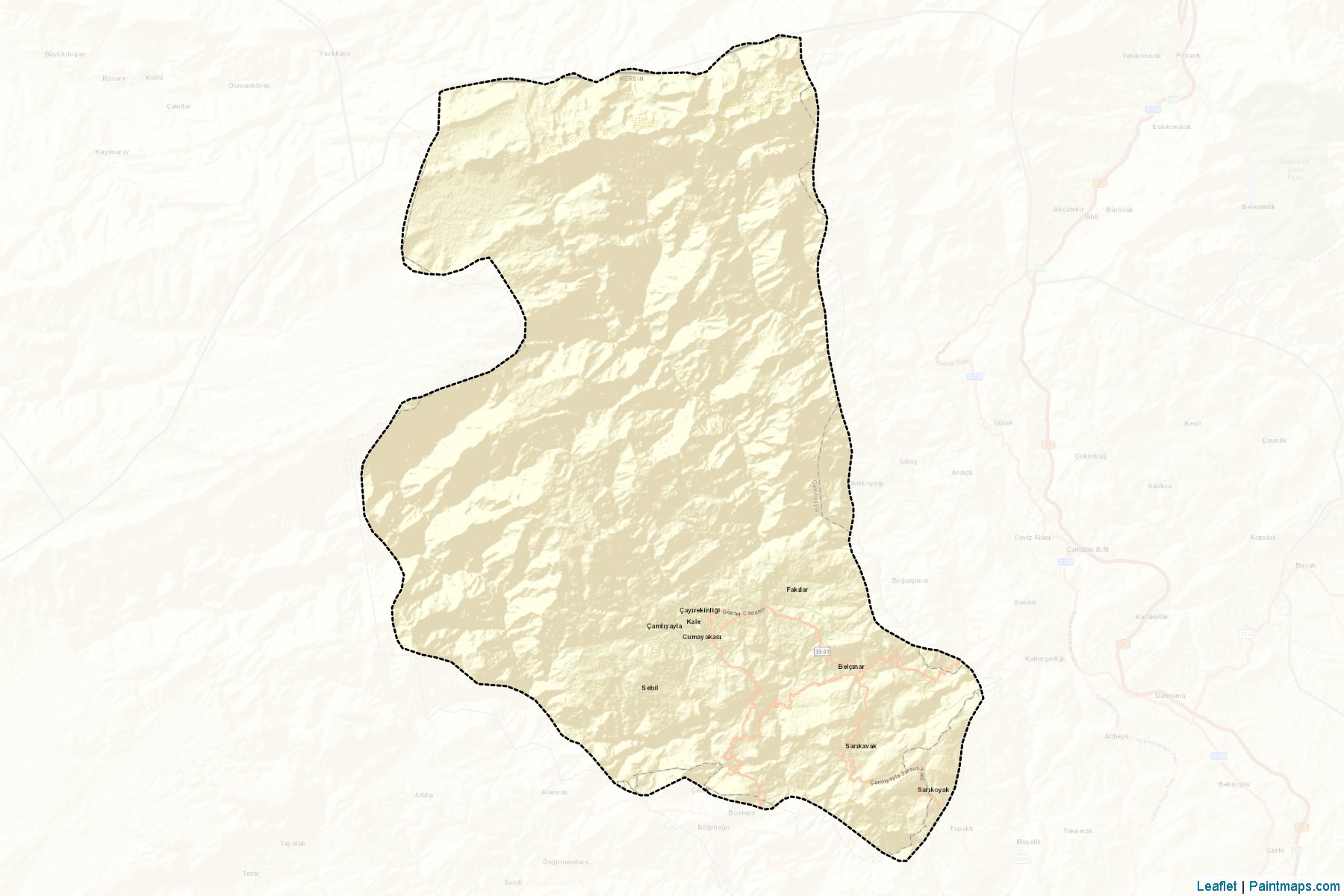 Çamlıyayla (Mersin) Map Cropping Samples-2