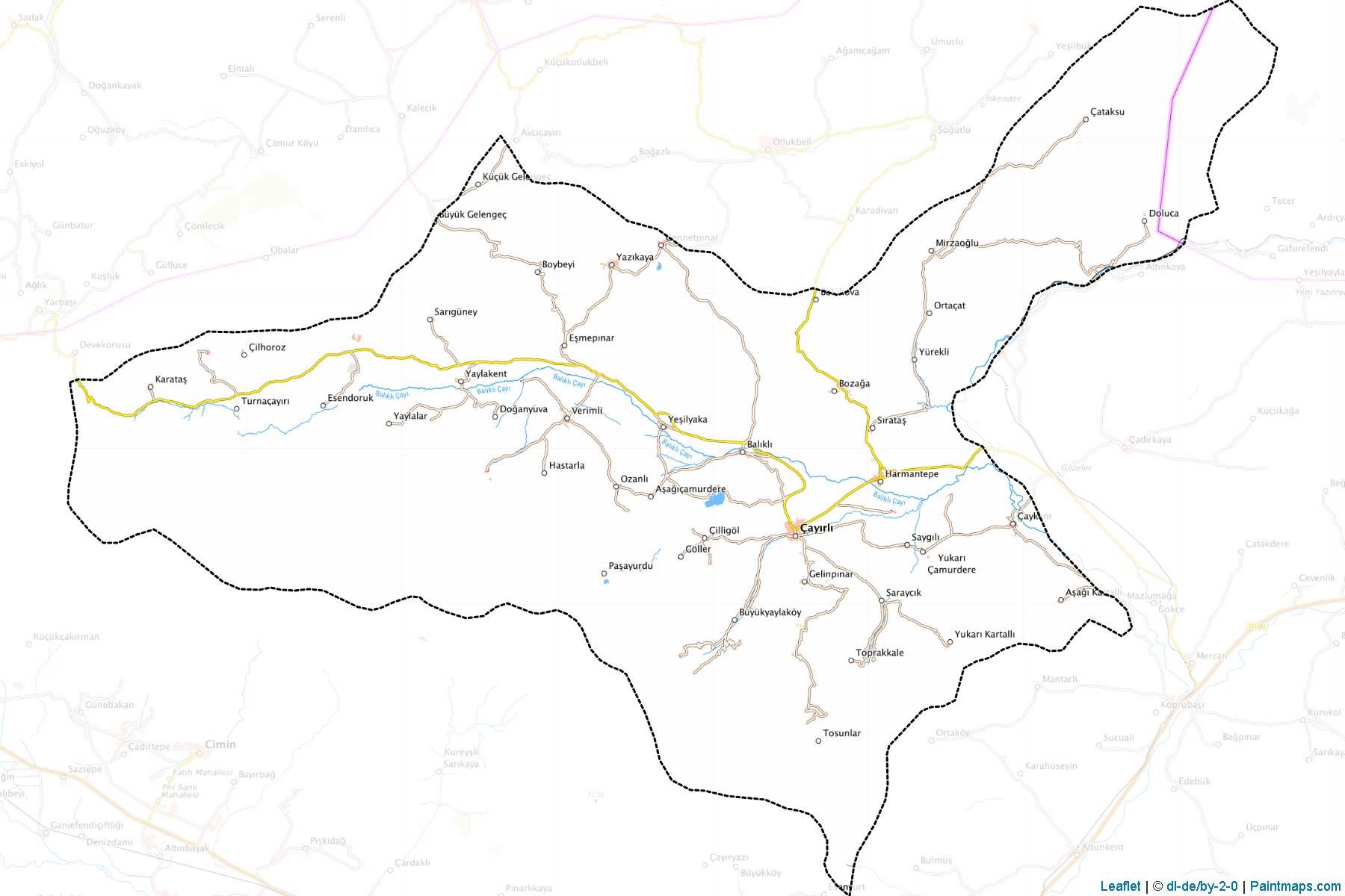 Muestras de recorte de mapas Çayırlı (Erzincan)-1