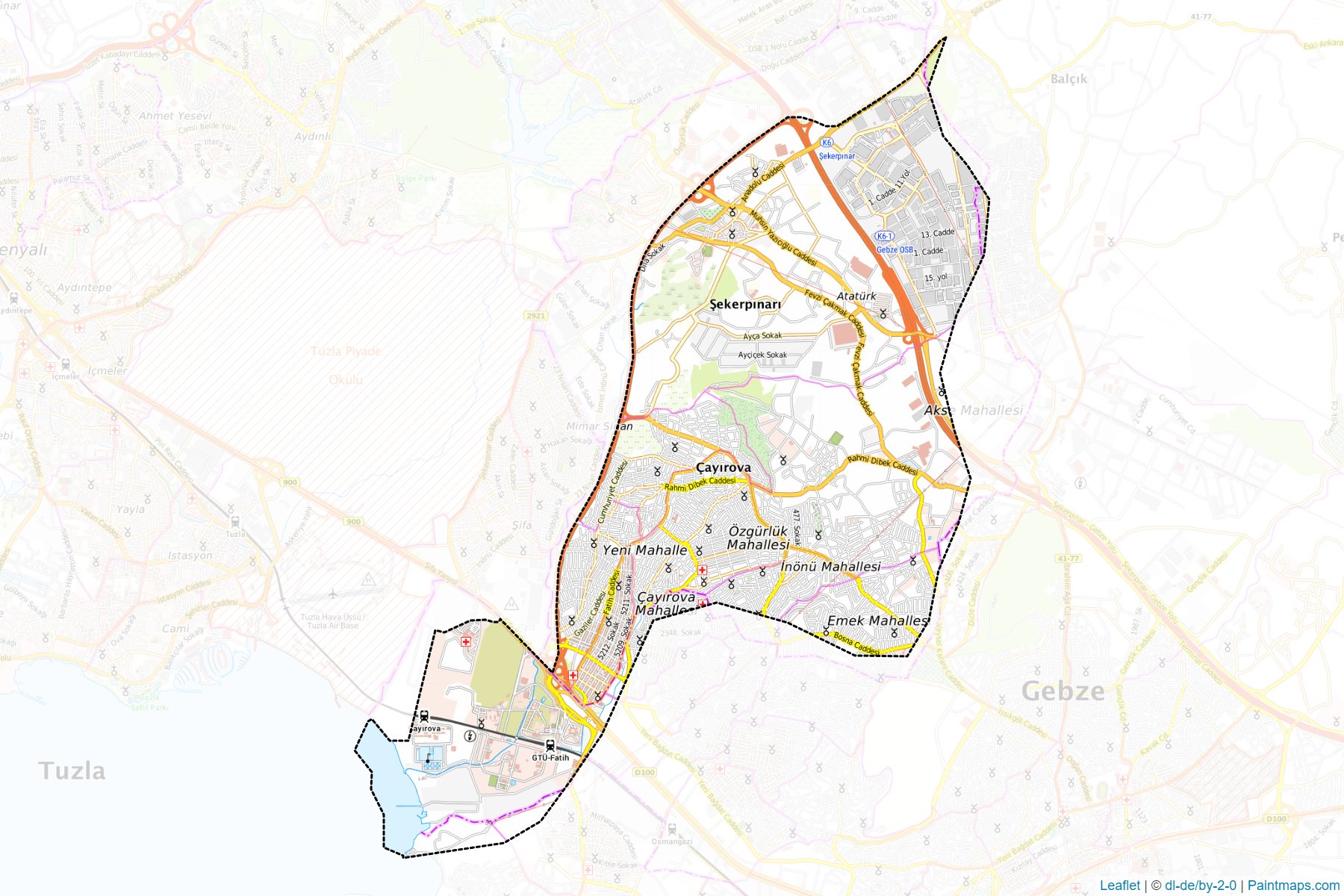 Muestras de recorte de mapas Çayırova (Kocaeli)-1