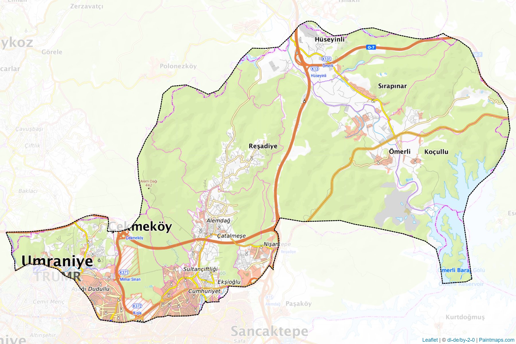 Muestras de recorte de mapas Çekmeköy (Istanbul)-1