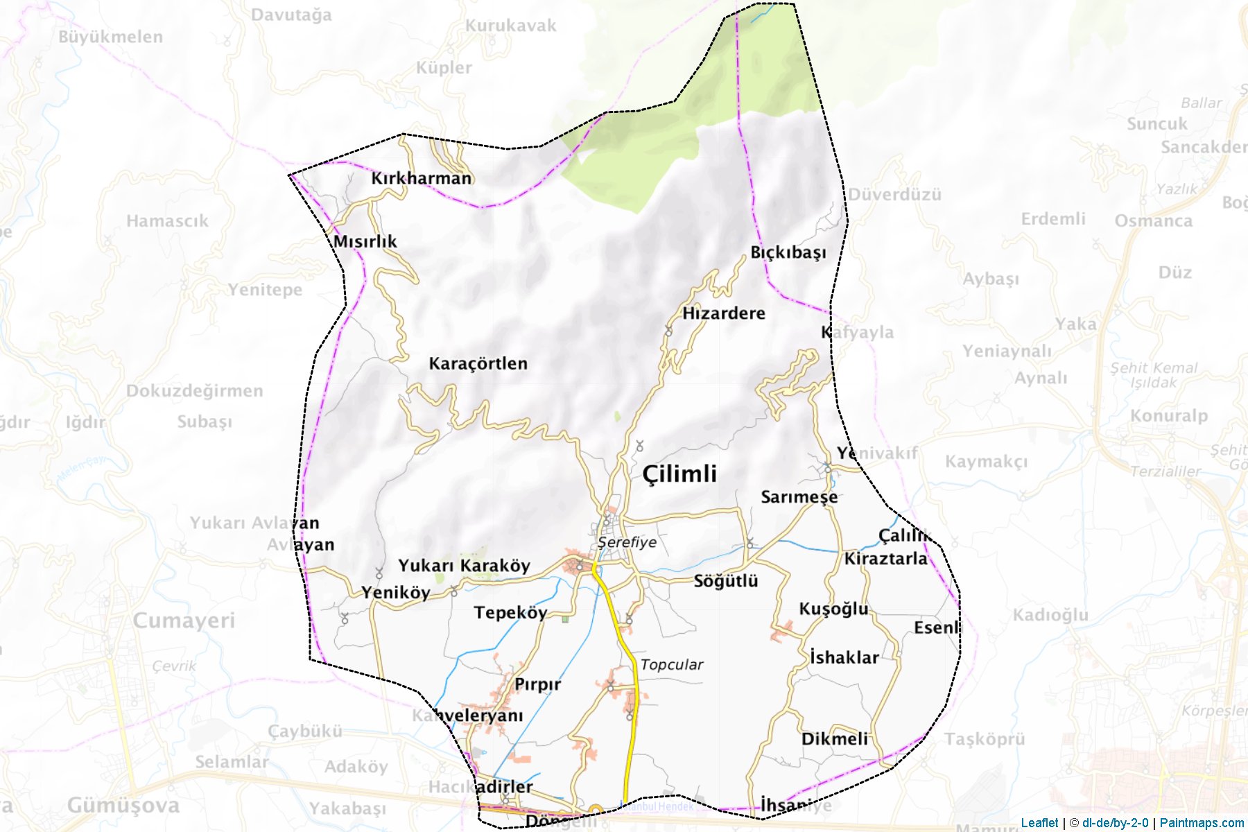 Muestras de recorte de mapas Çilimli (Duzce)-1