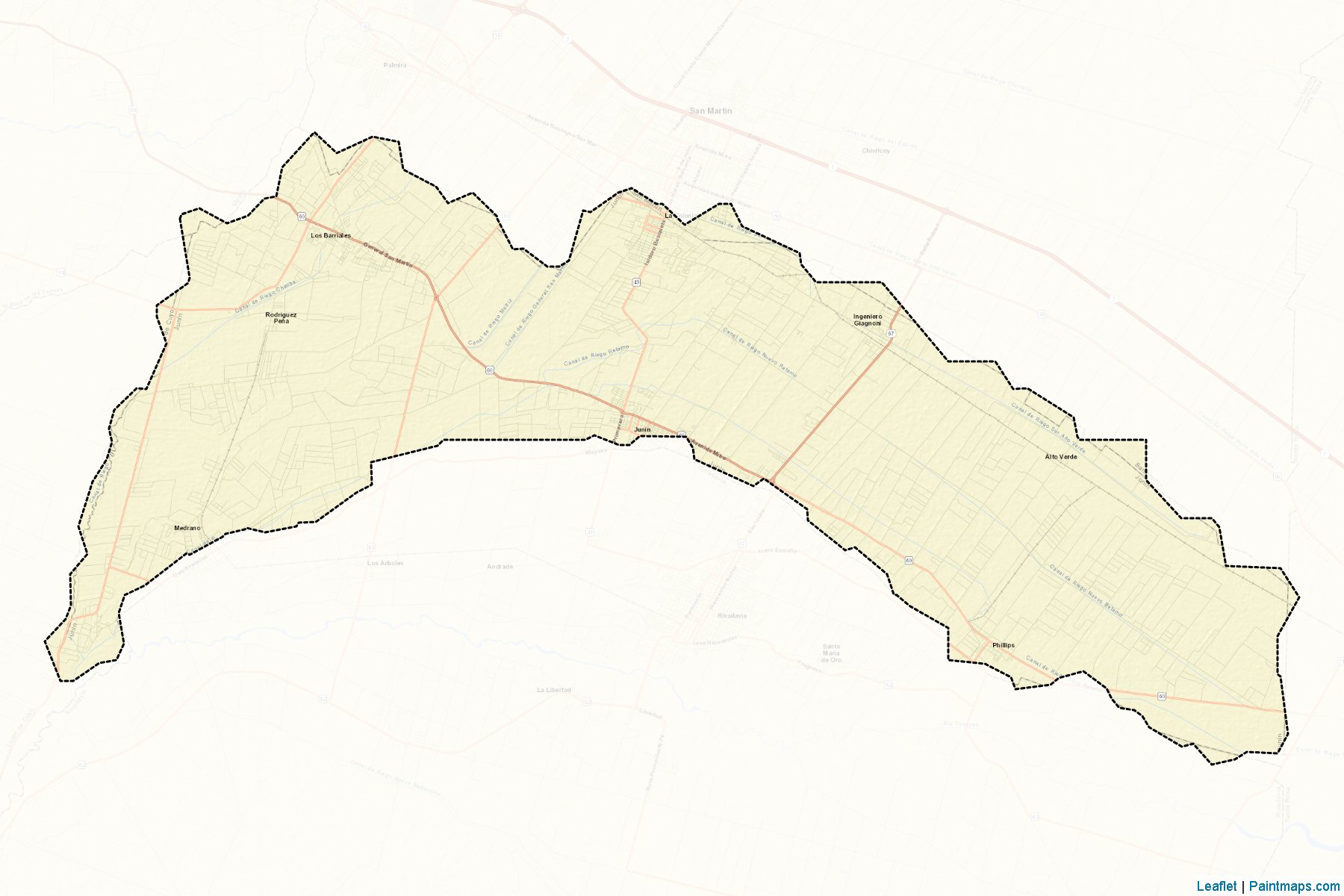 Junin (Mendoza eyaleti) Haritası Örnekleri-2