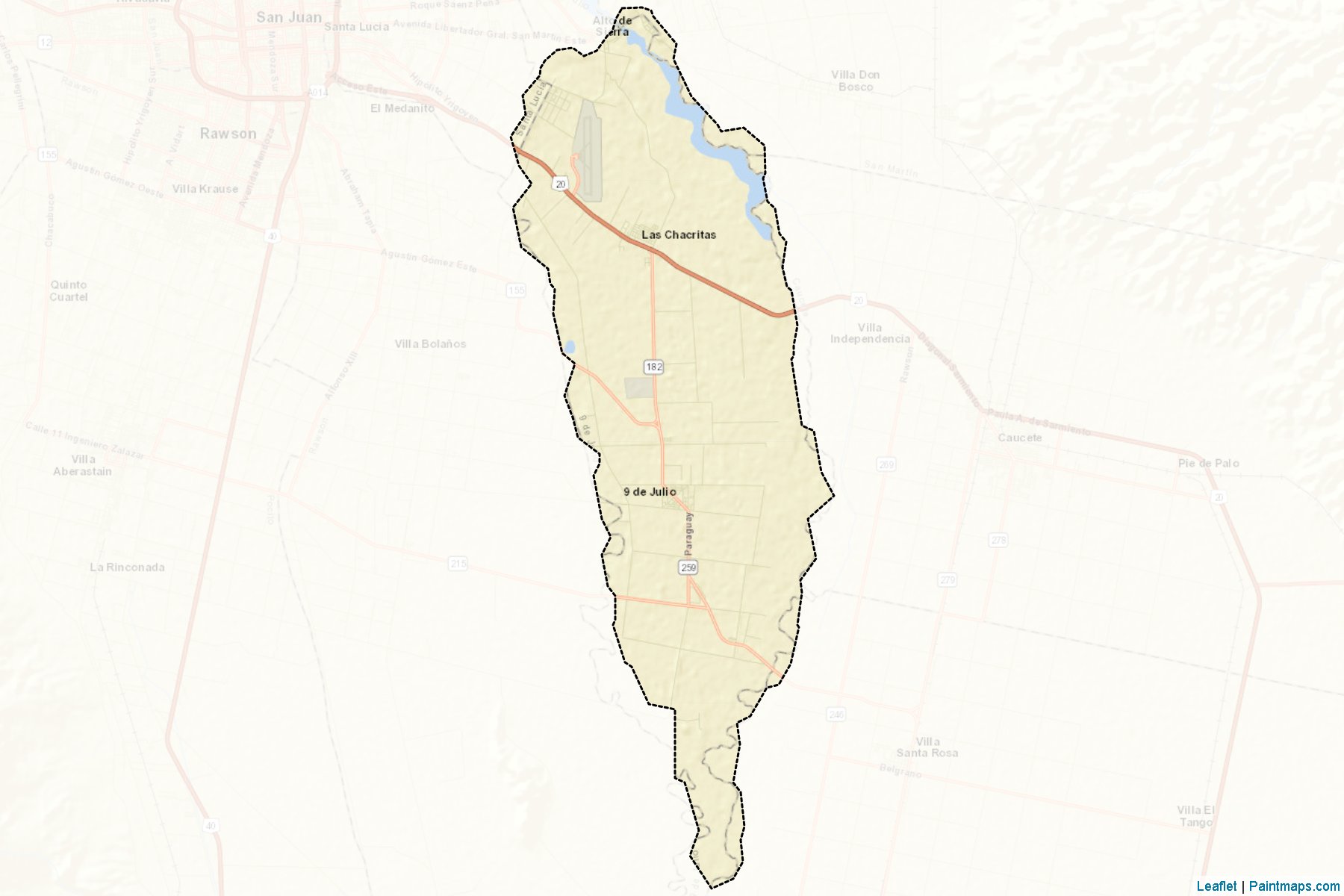 9 De Julio (San Juan Province) Map Cropping Samples-2