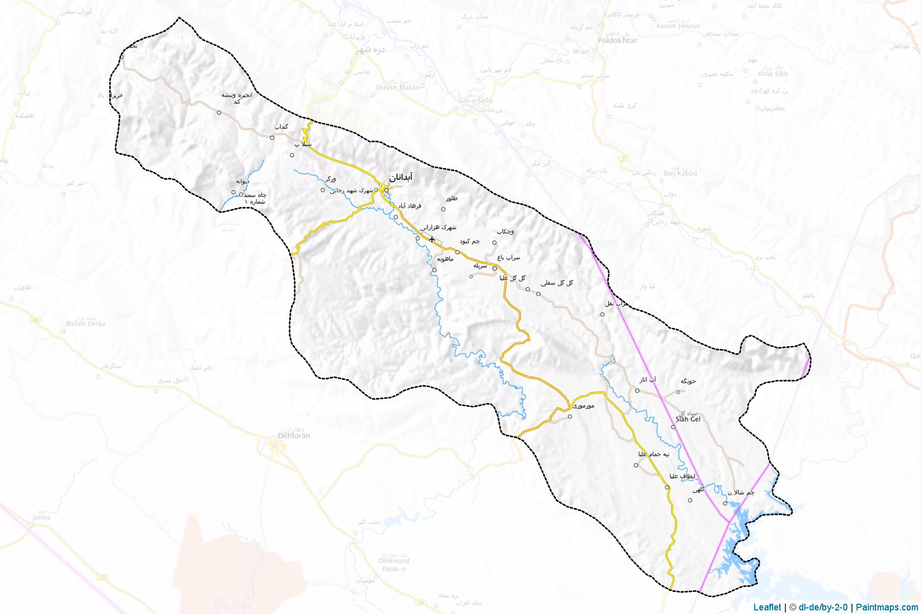 Muestras de recorte de mapas Abdanan (Ilam)-1