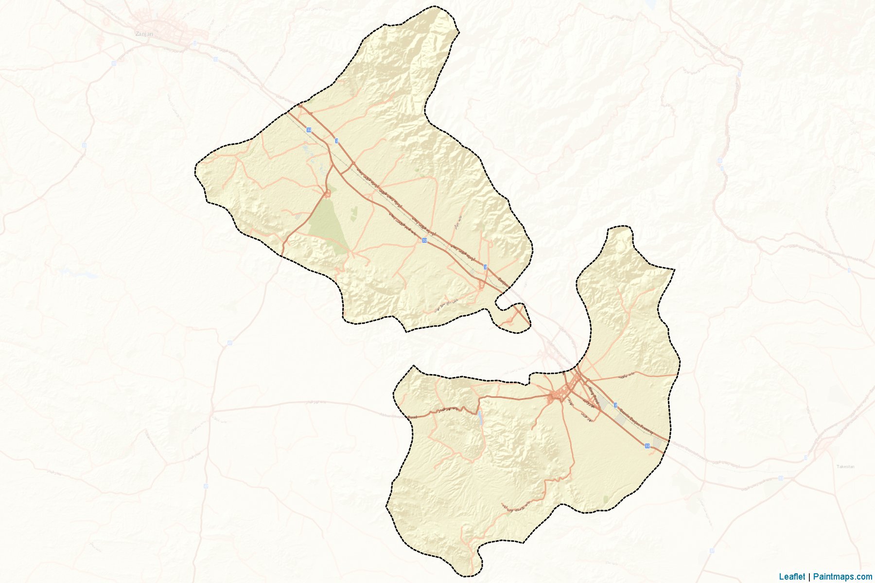 Muestras de recorte de mapas Abhar (Zanjan)-2