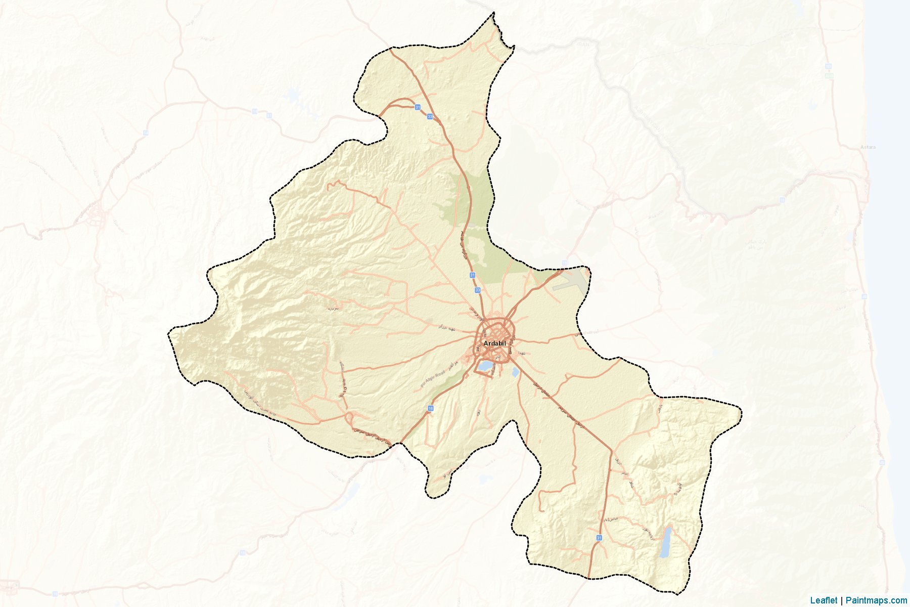 Ardebil (Ardabil) Map Cropping Samples-2