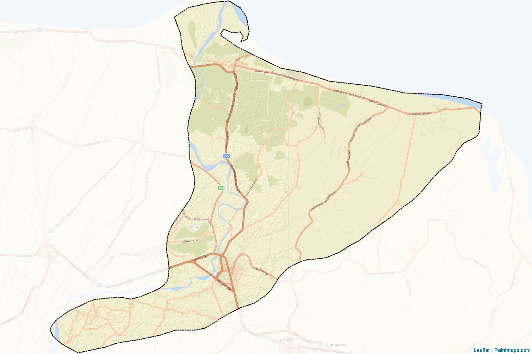 Muestras de recorte de mapas Astane-ye-Ashrafiyeh (Gilan)-2