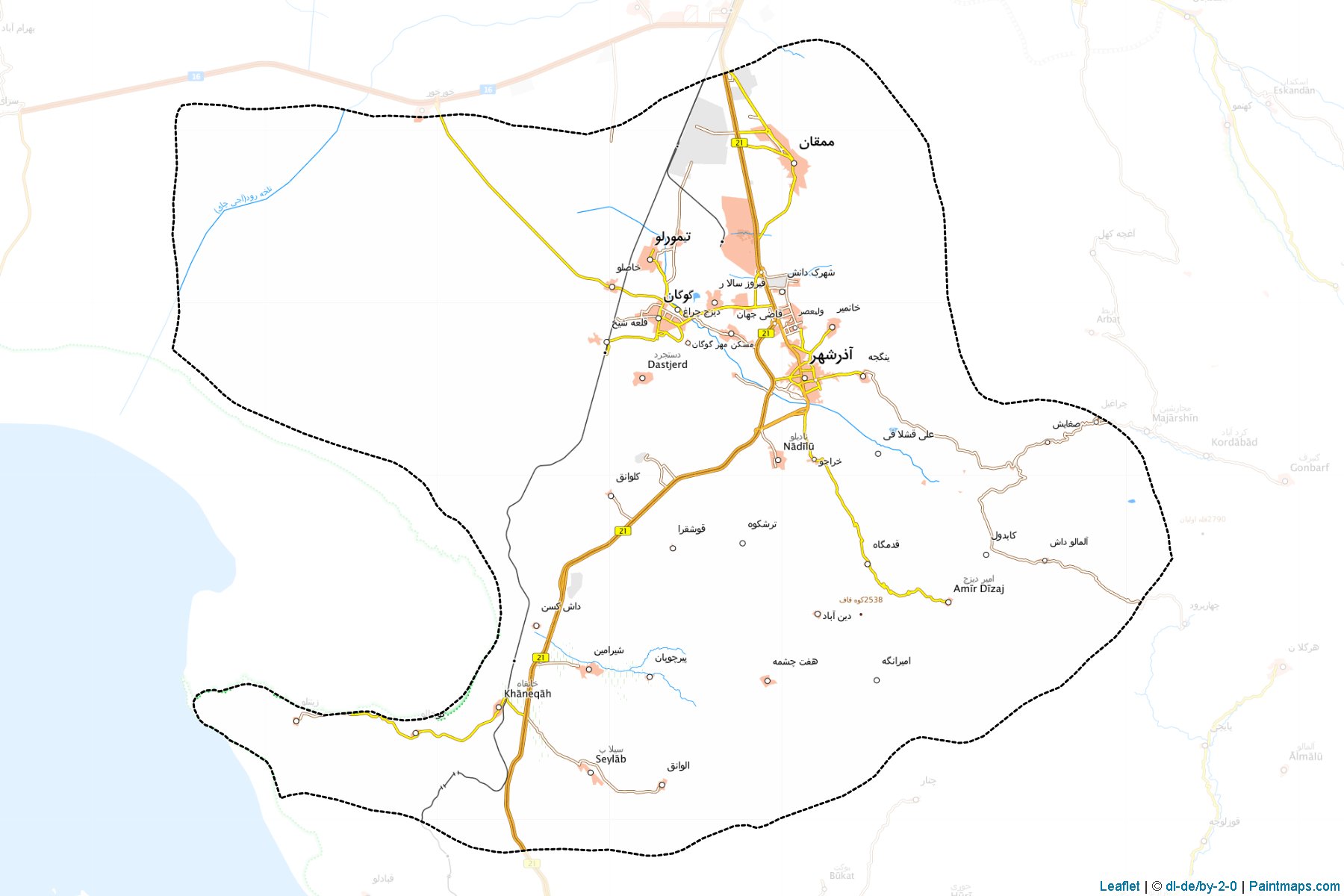 Azarshahr (Azarbayjan-e Sharqi) Map Cropping Samples-1