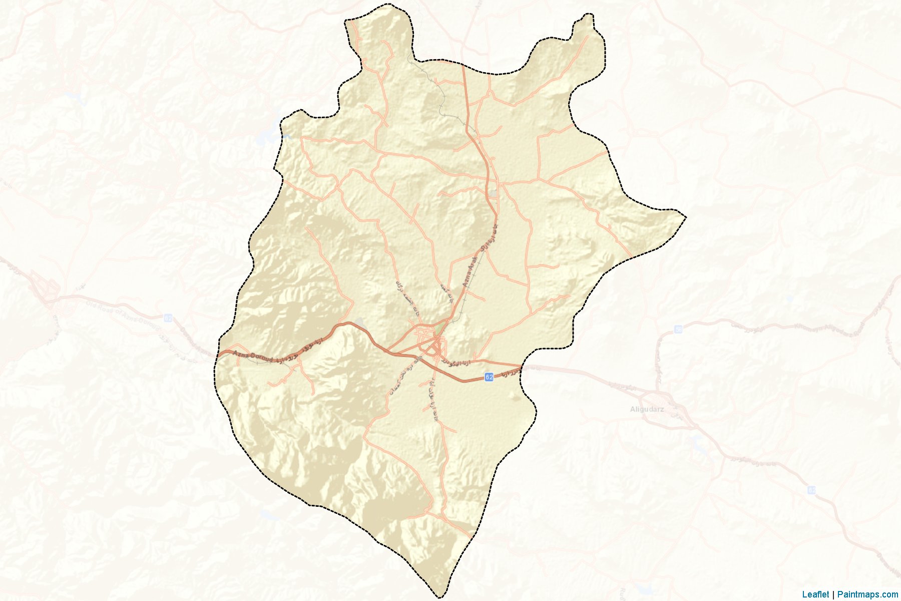 Muestras de recorte de mapas Azna (Lorestan)-2