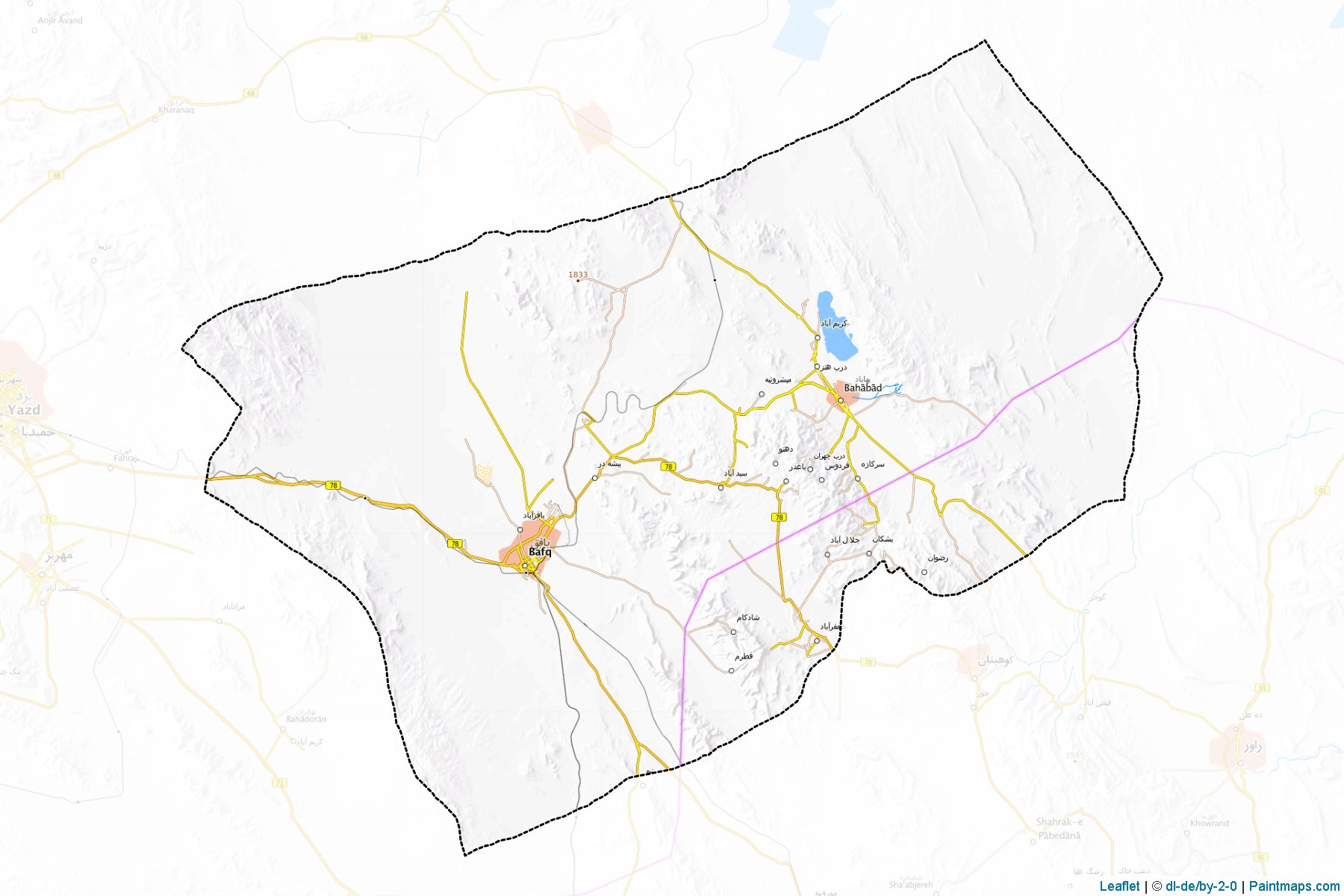 Muestras de recorte de mapas Bafgh (Yazd)-1